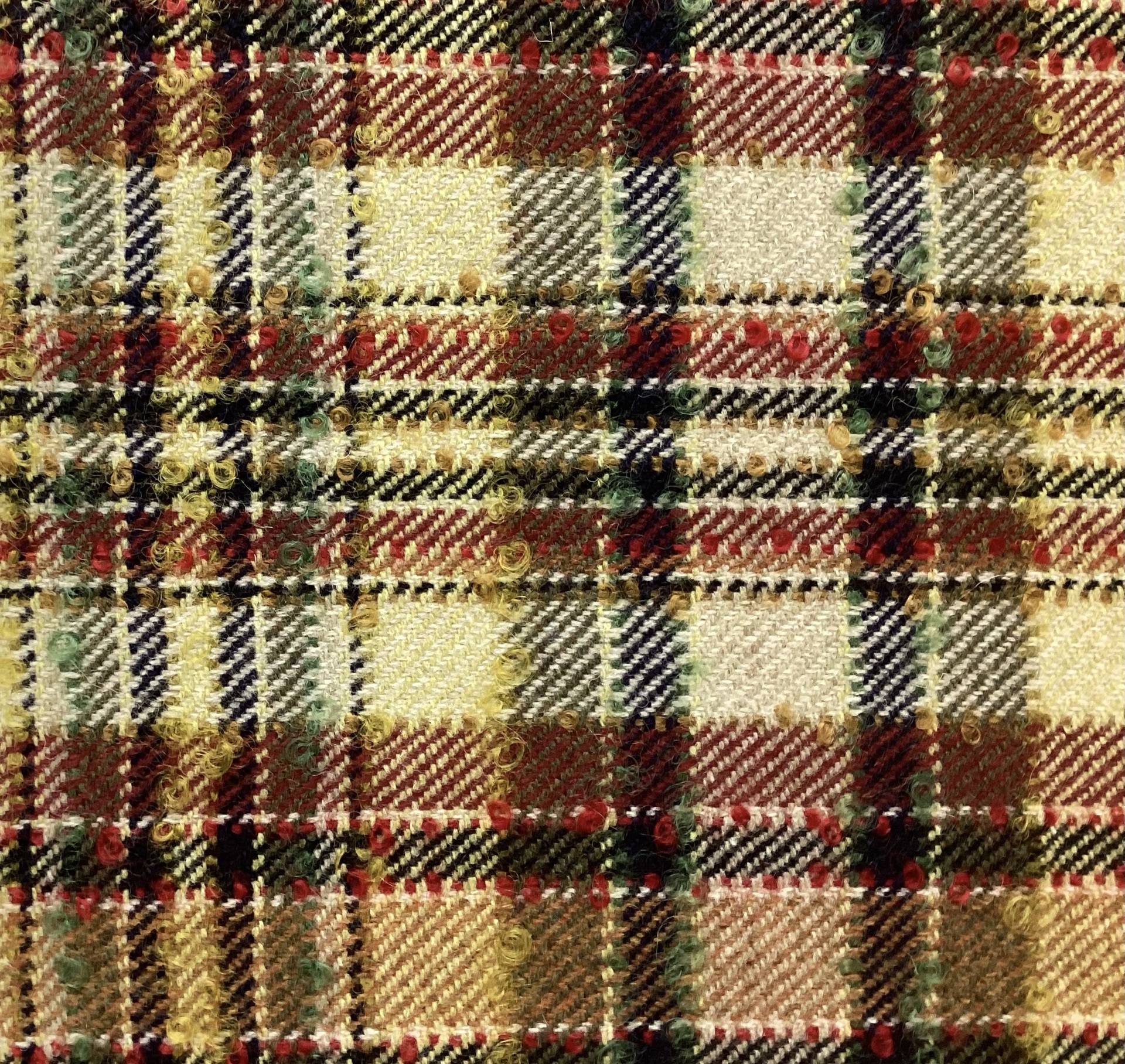 Italian Wool Blend Plaid Boucle in Autumn