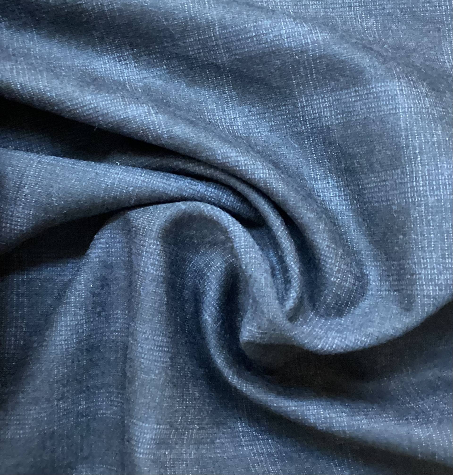 Italian Wool Lycra Plaid in Midnight