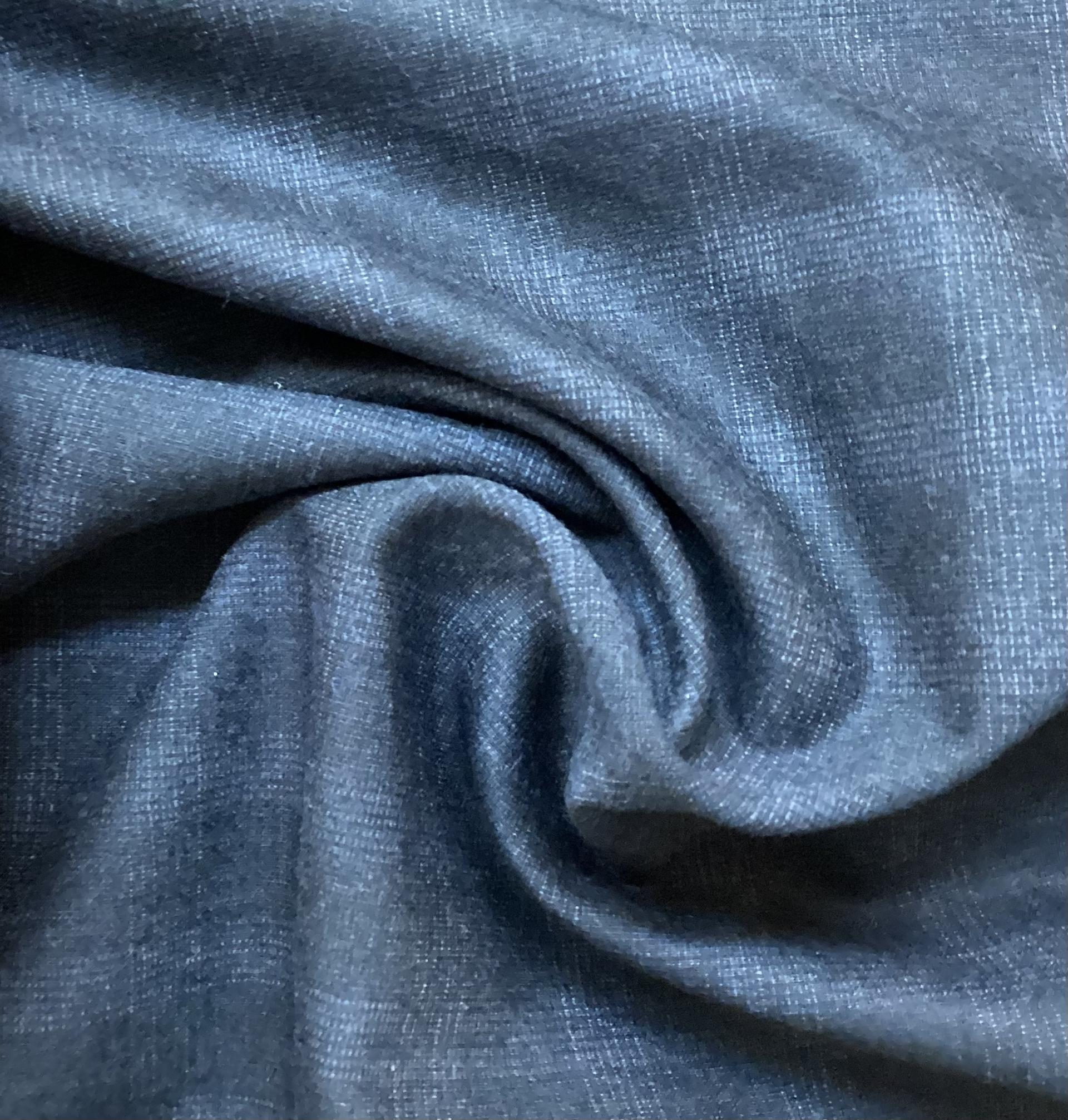 Italian Wool Lycra Plaid in Midnight