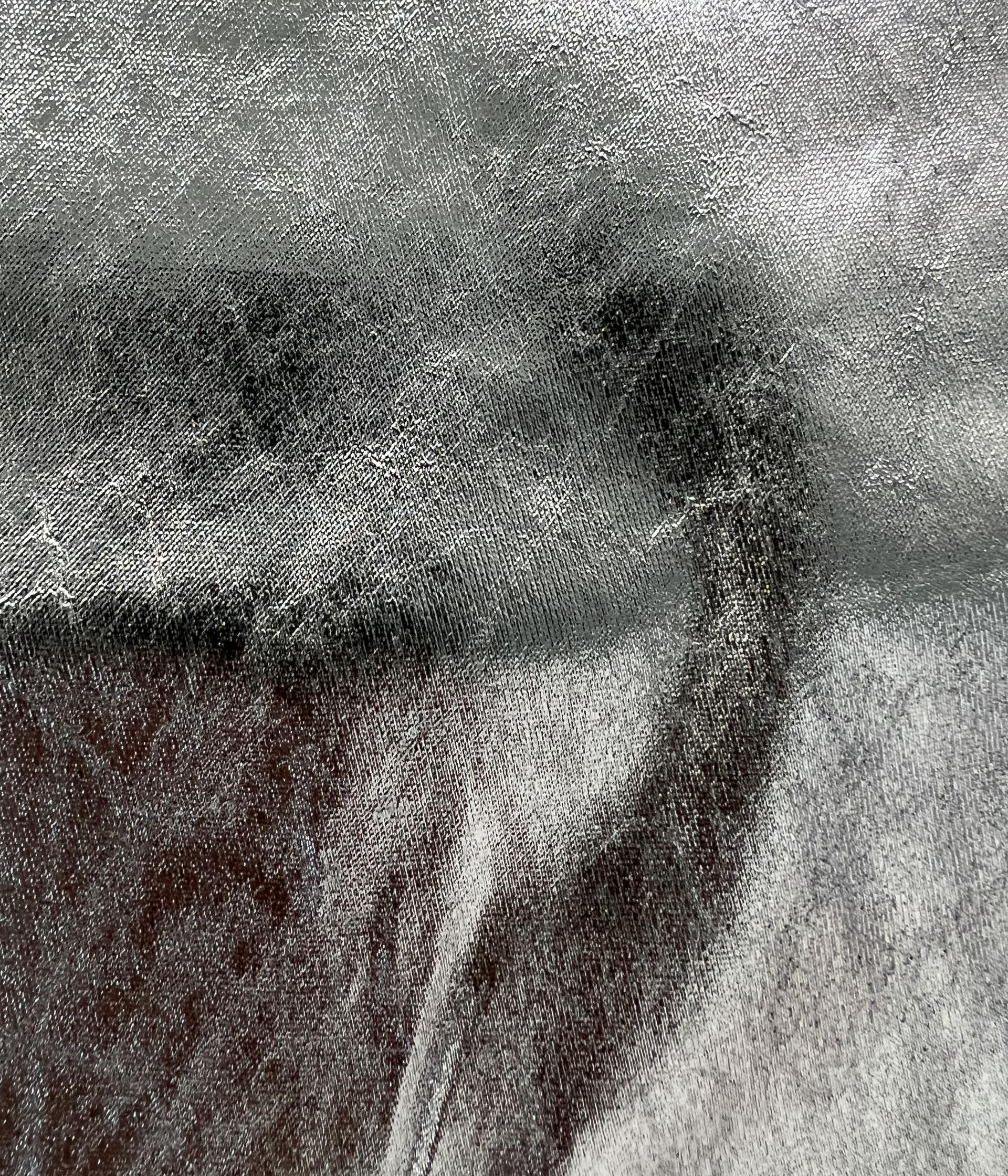 Metallic Coated Stretch Viscose in Silver