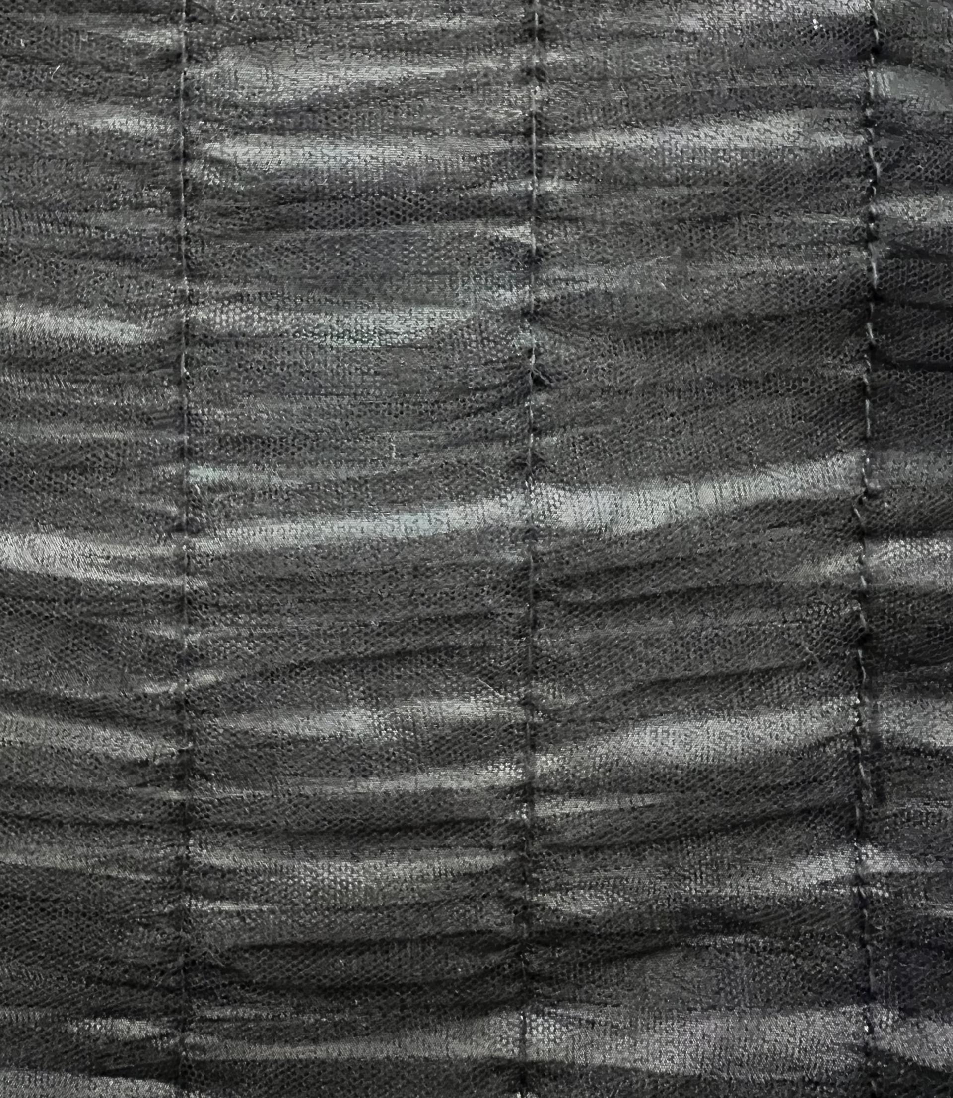 Ruched Tulle Stitched Over Polyester Taffeta