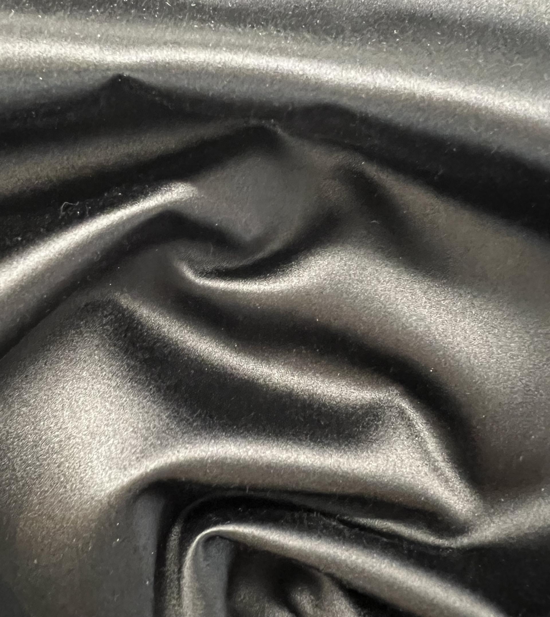 Silk Face Cotton Back Duchesses in Black