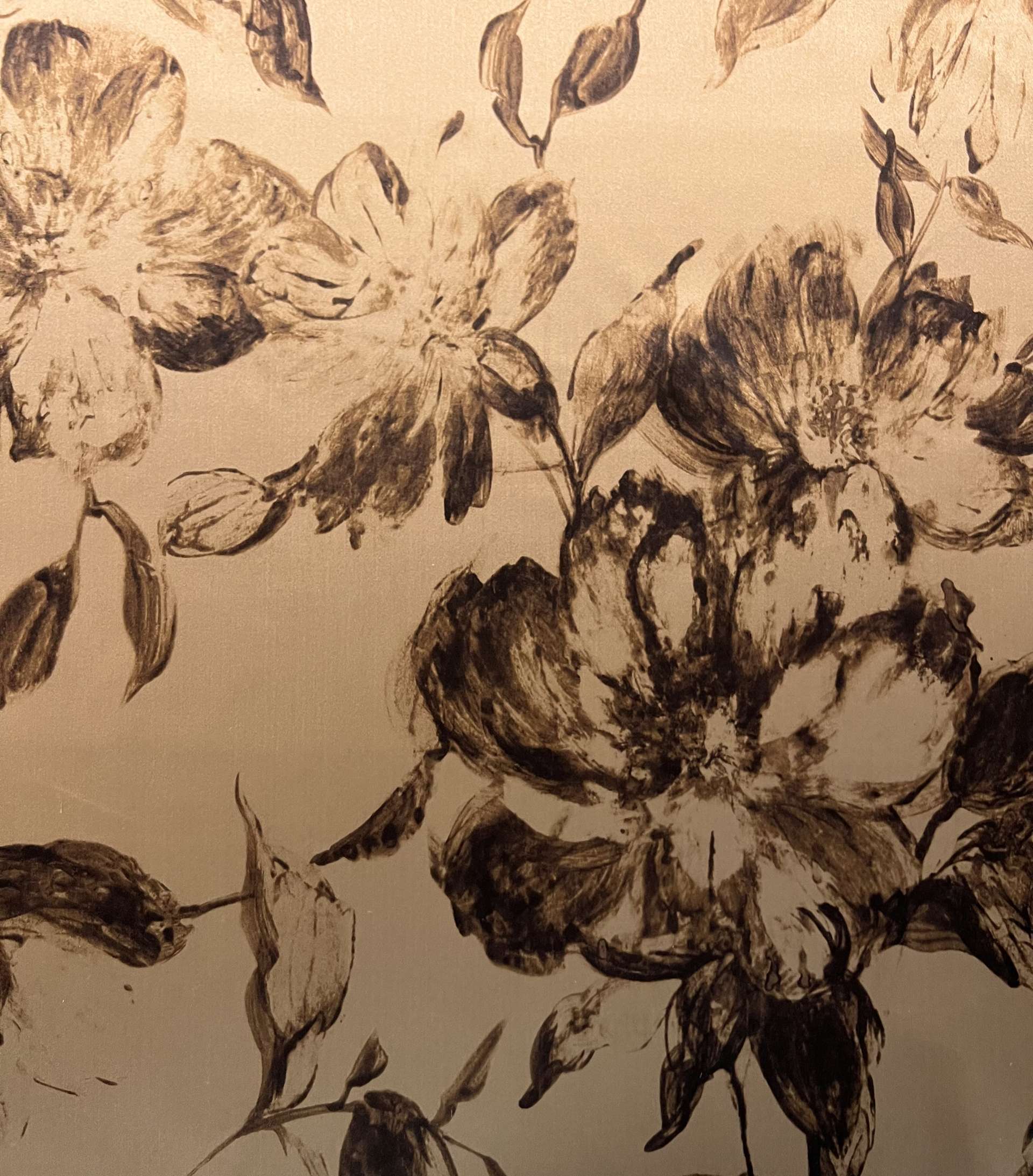 Made in Italy Printed Pure Silk Duchess Satin in Coffee