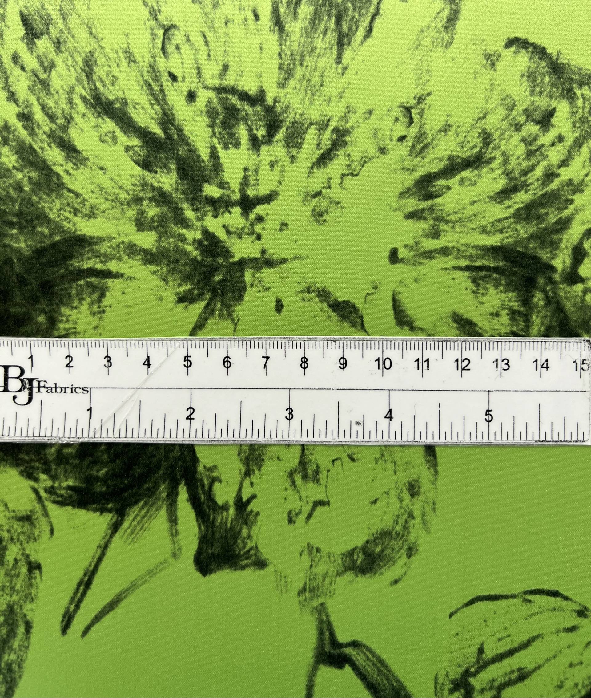 Made in Italy Printed Pure Silk Duchess Satin in Lime