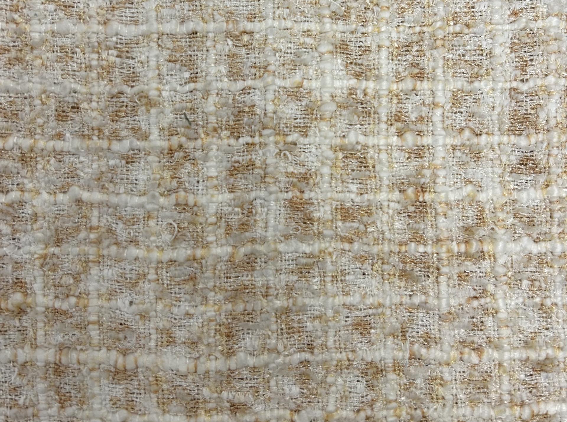 Rayon Polyester Blend Tweed in Butterscotch & White