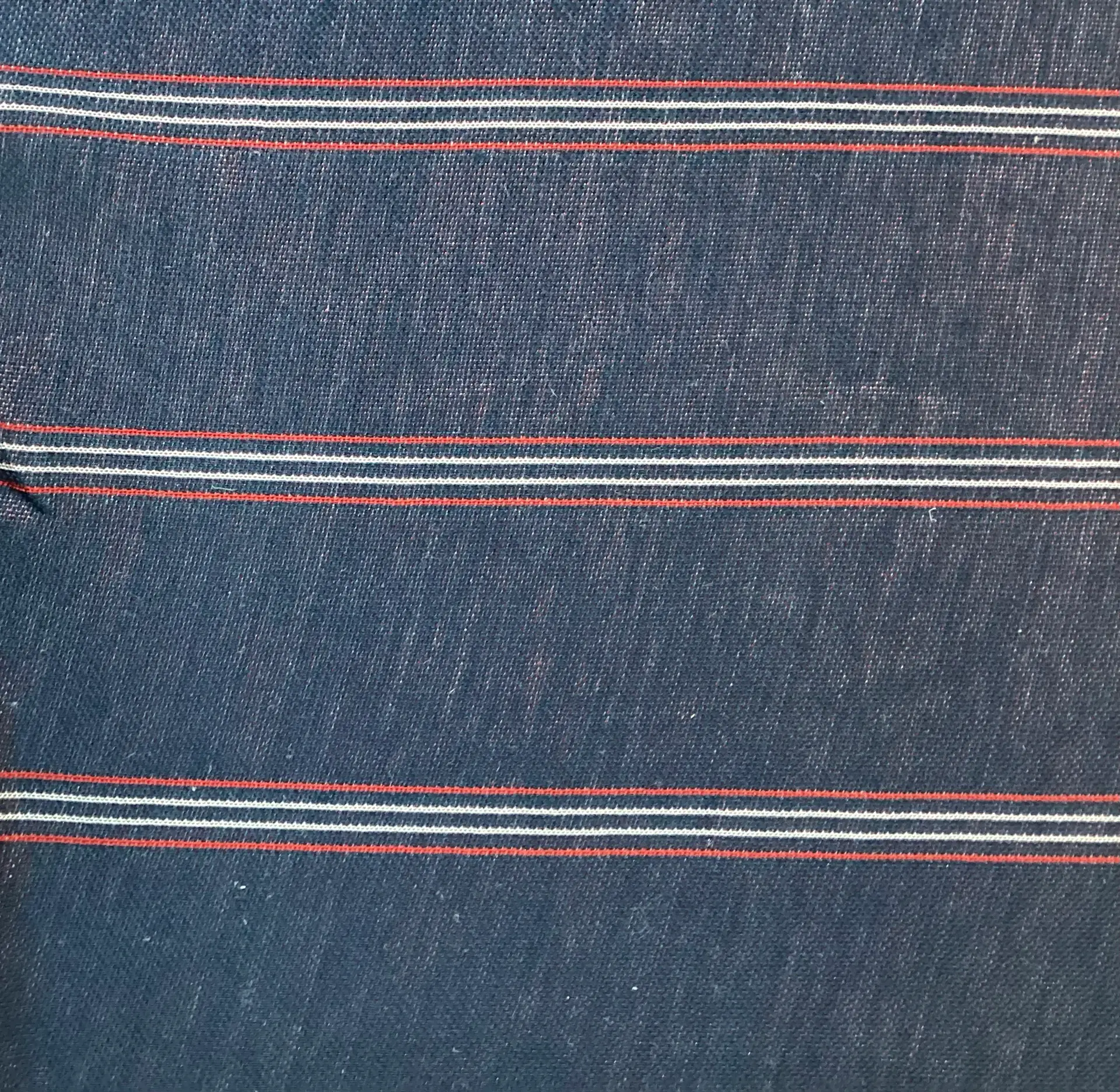Rayon Knit Vertical Pencil Stripe in Navy, Red & White