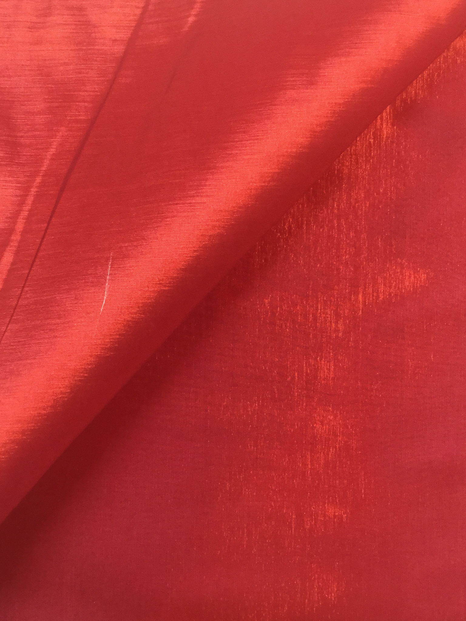 Iridescent Stretch Taffeta in Red