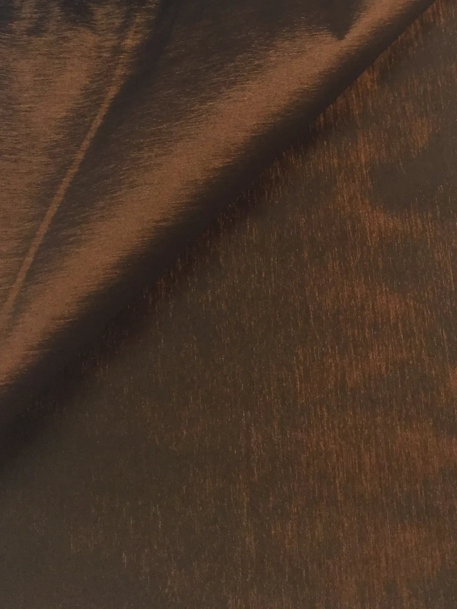 Iridescent Stretch Taffeta in Carmel/Black