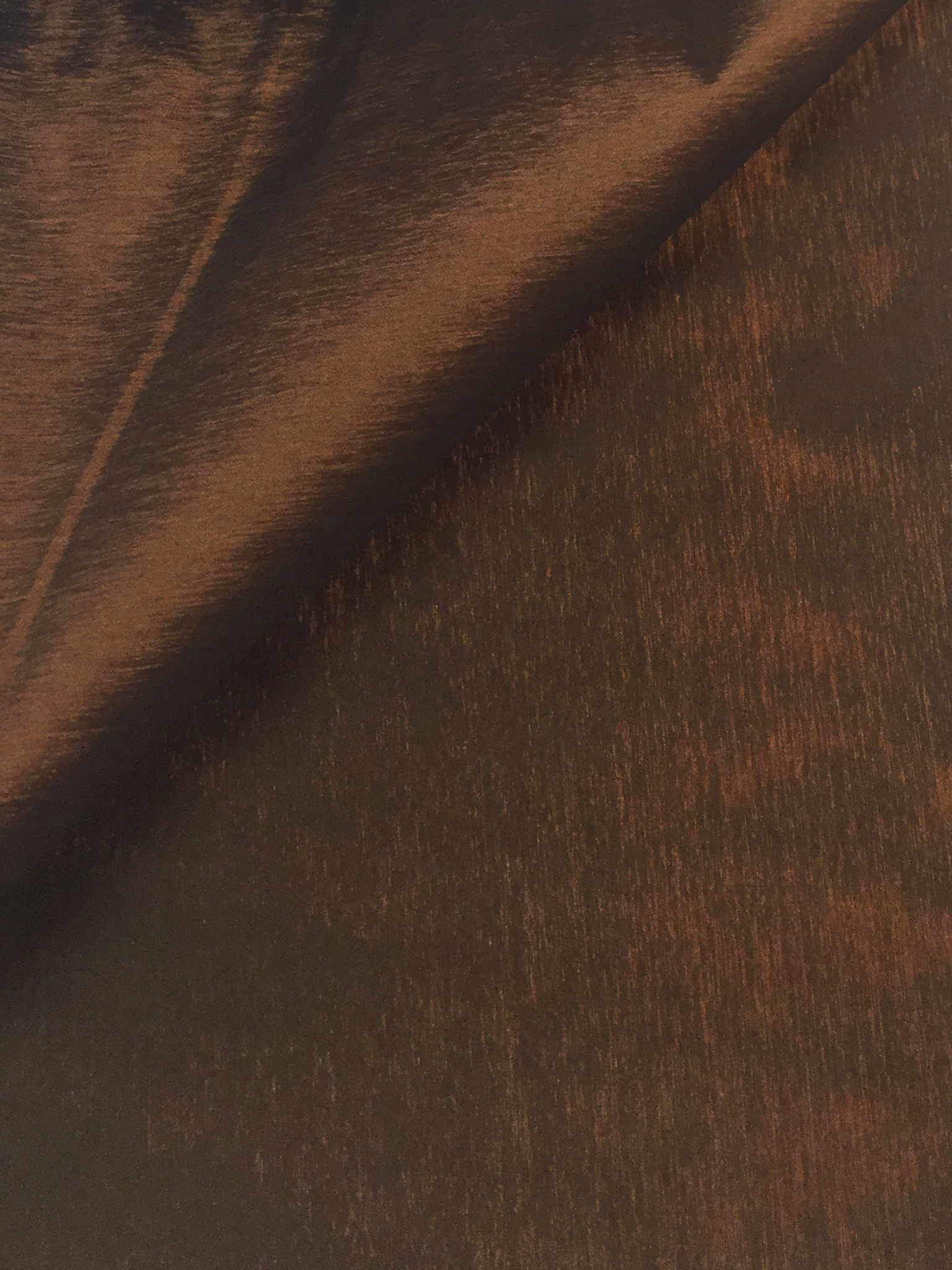 Iridescent Stretch Taffeta in Carmel/Black