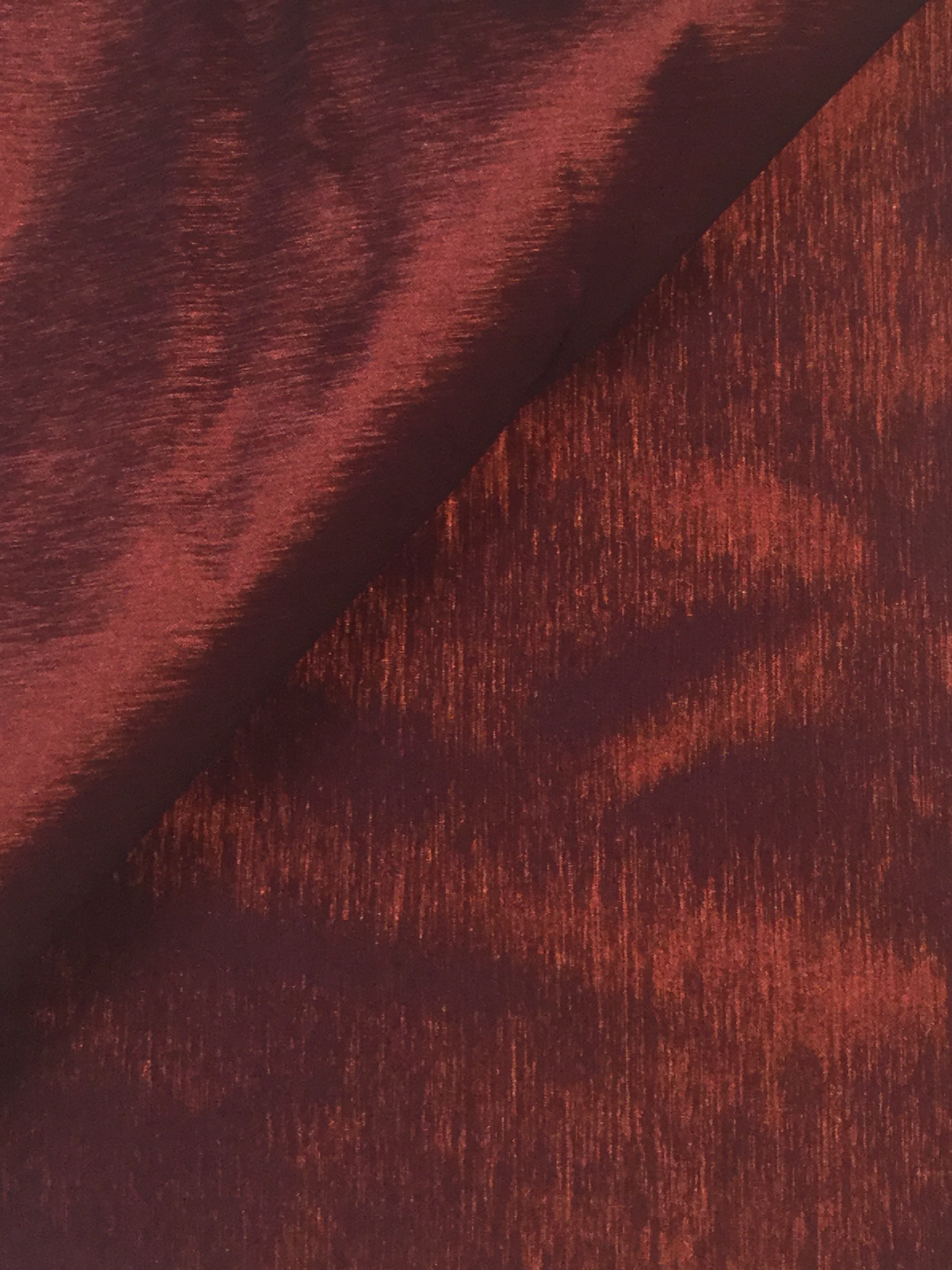 Iridescent Stretch Taffeta in Red/Black