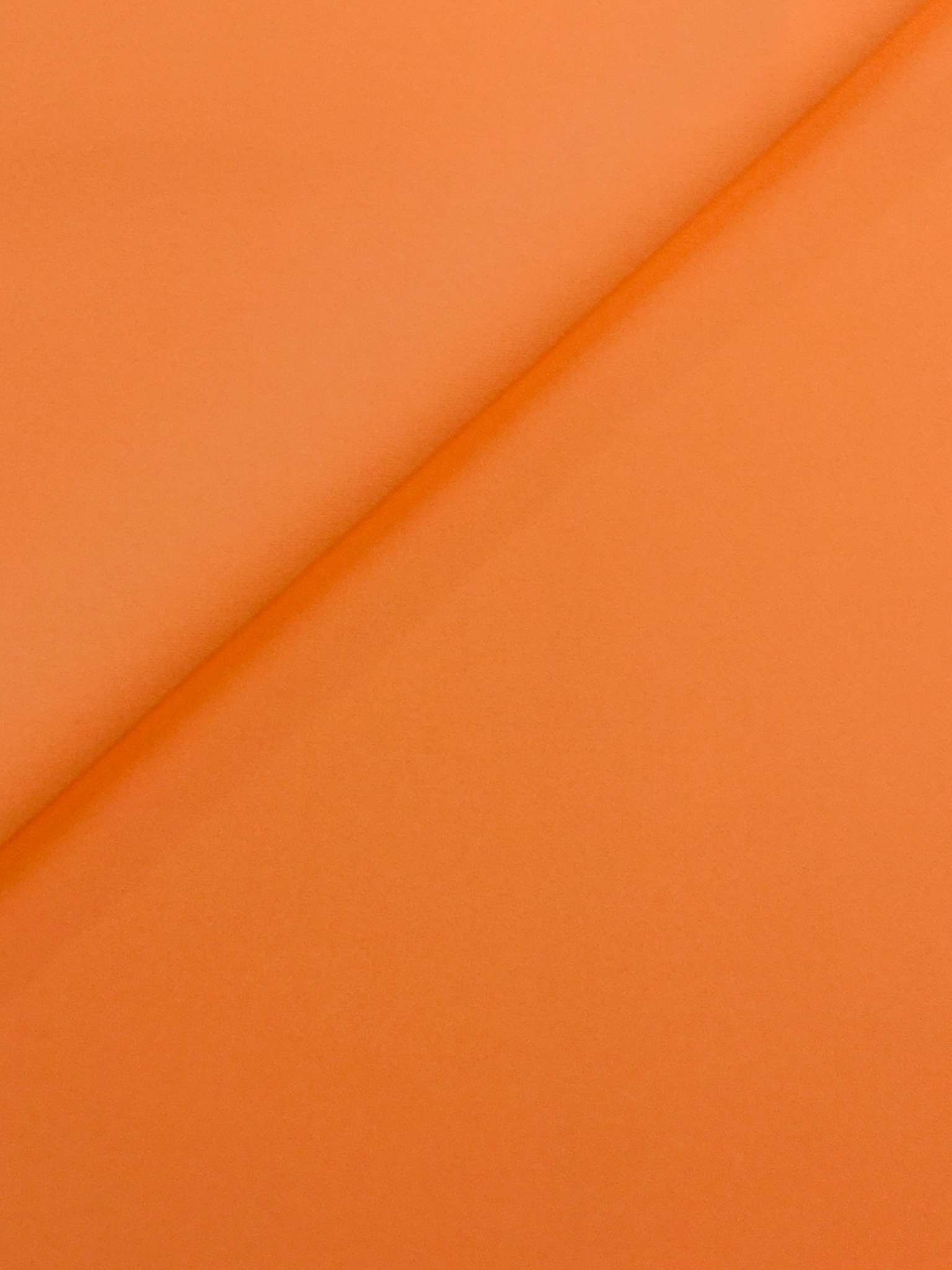 Polyester and Spandex Stretch Crepe in Neon Orange