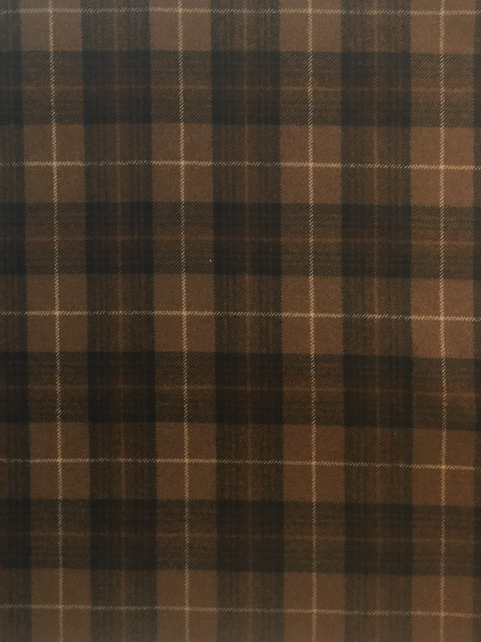 Italian Wool Cashmere Plaid Suiting in Golden Brown