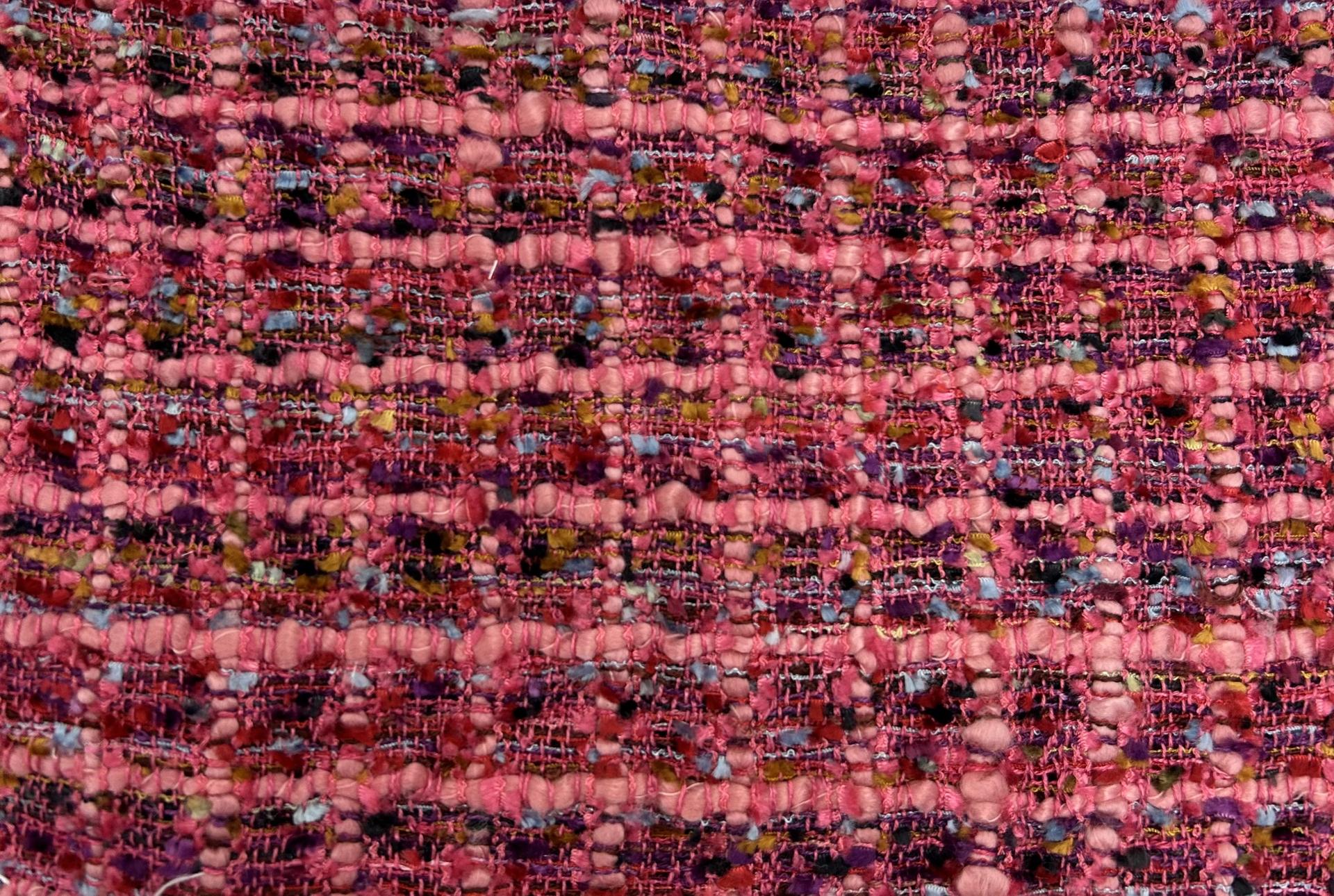 Rayon and Polyester Blend Tweed in Purples and Pinks