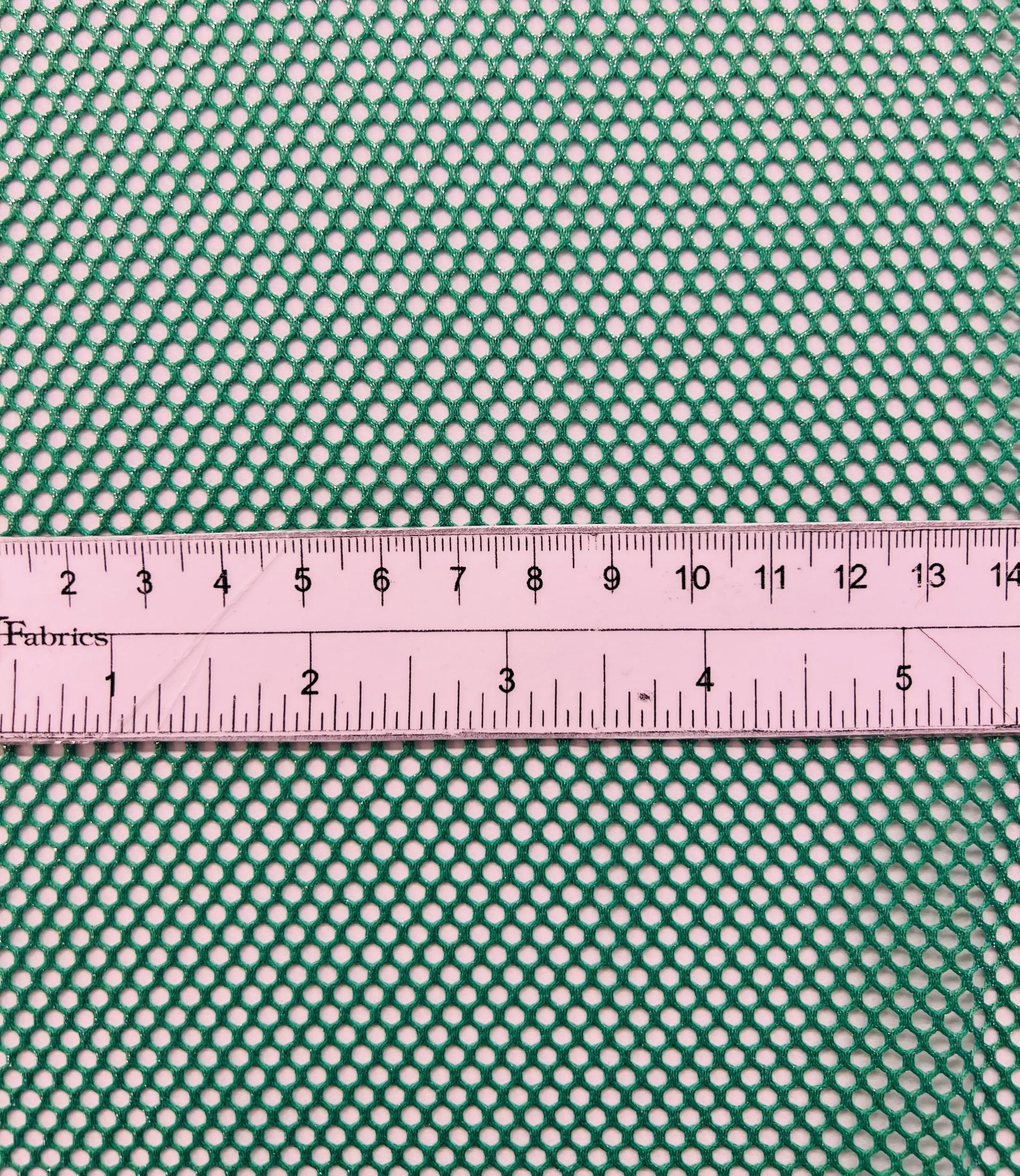 Metallic Silver Foiled Mesh in Jade Green