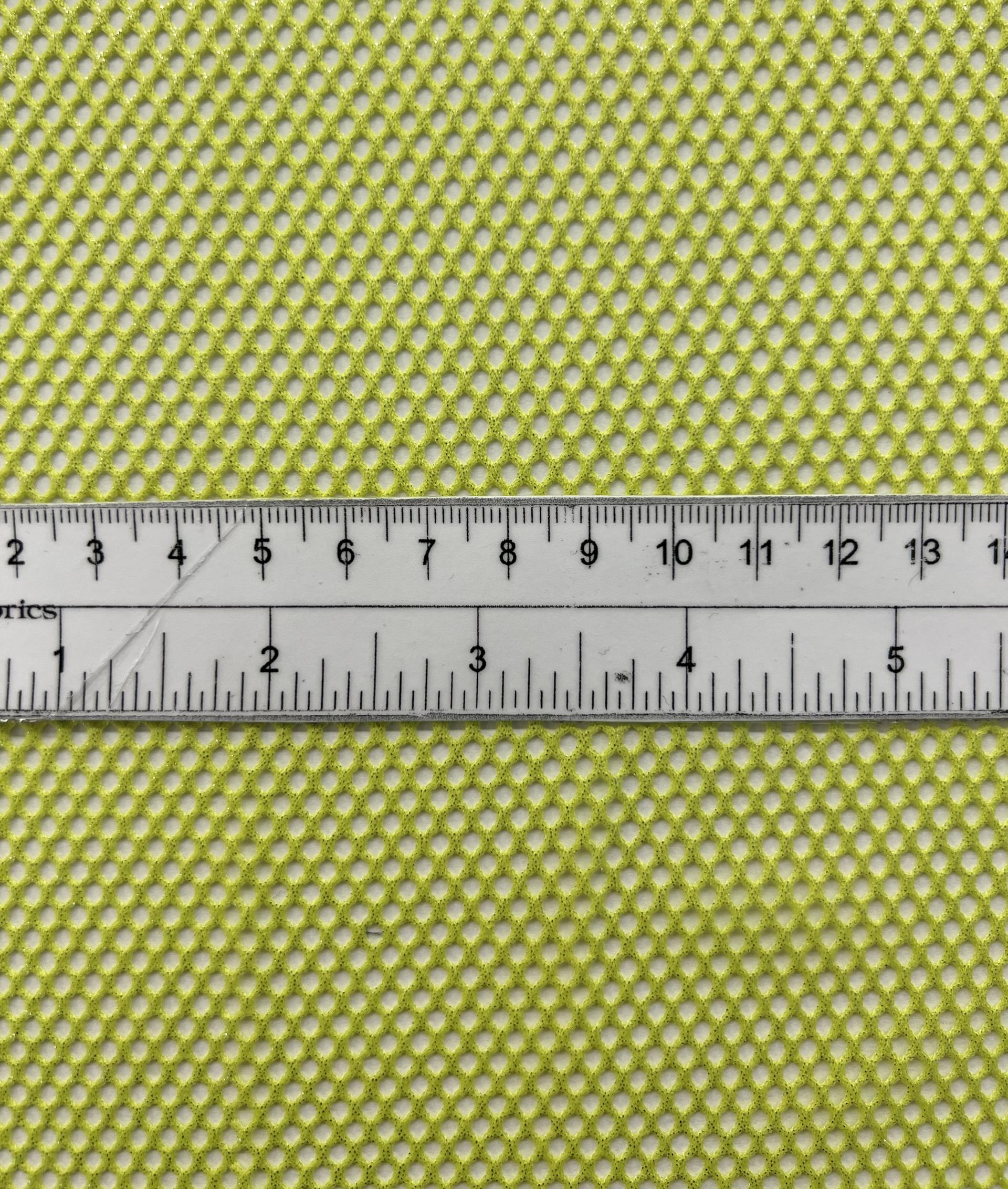 Metallic Silver Foiled Mesh in Neon Lime