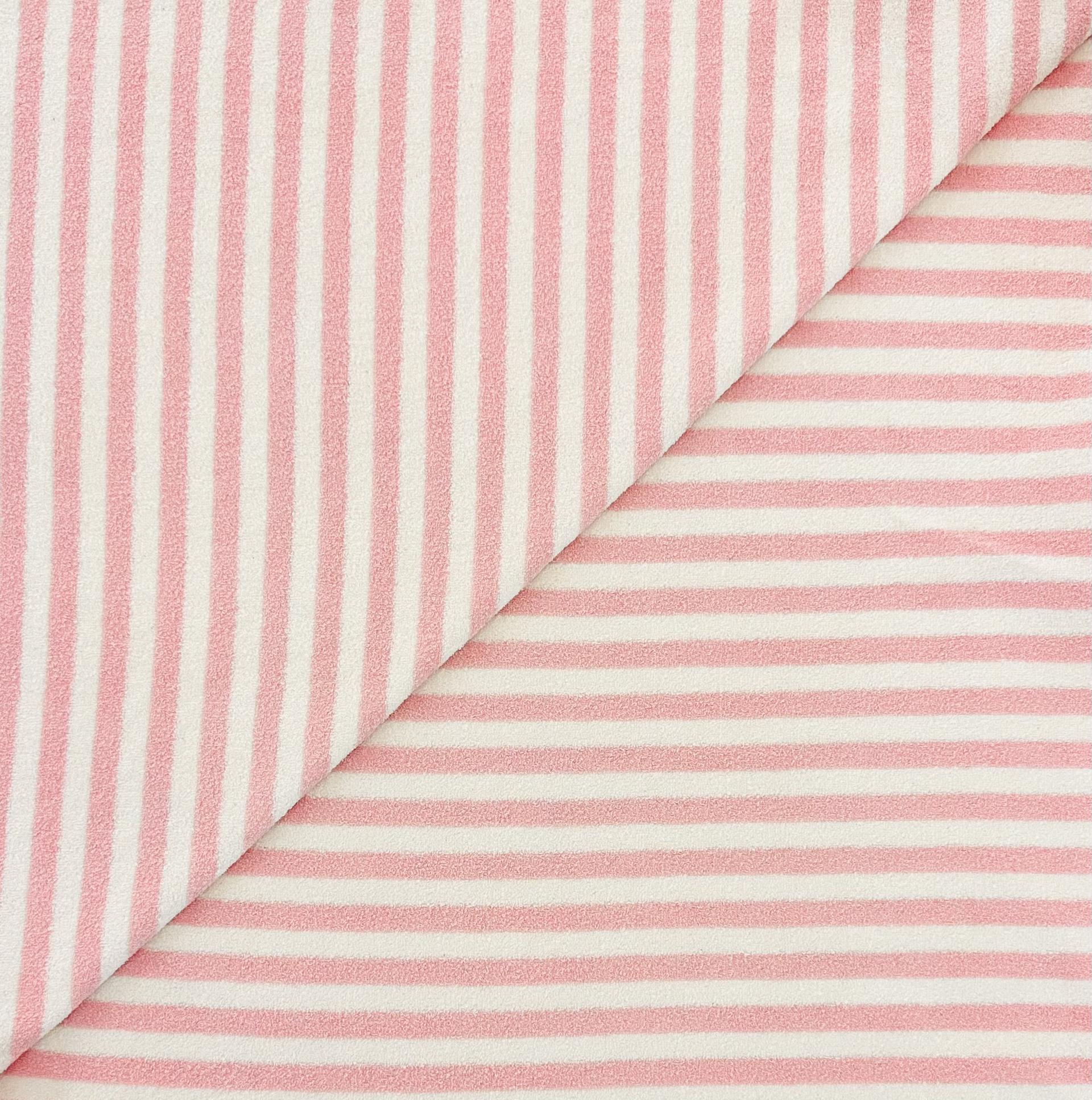 Cotton Knit Terry Stripe in Pink