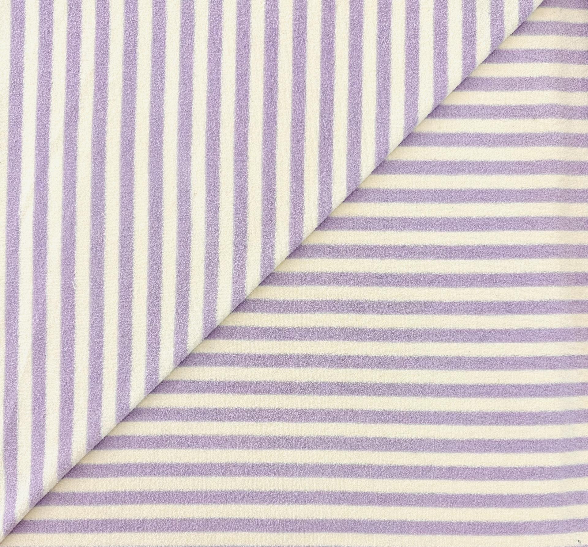 Cotton Knit Terry Stripe in Lavender