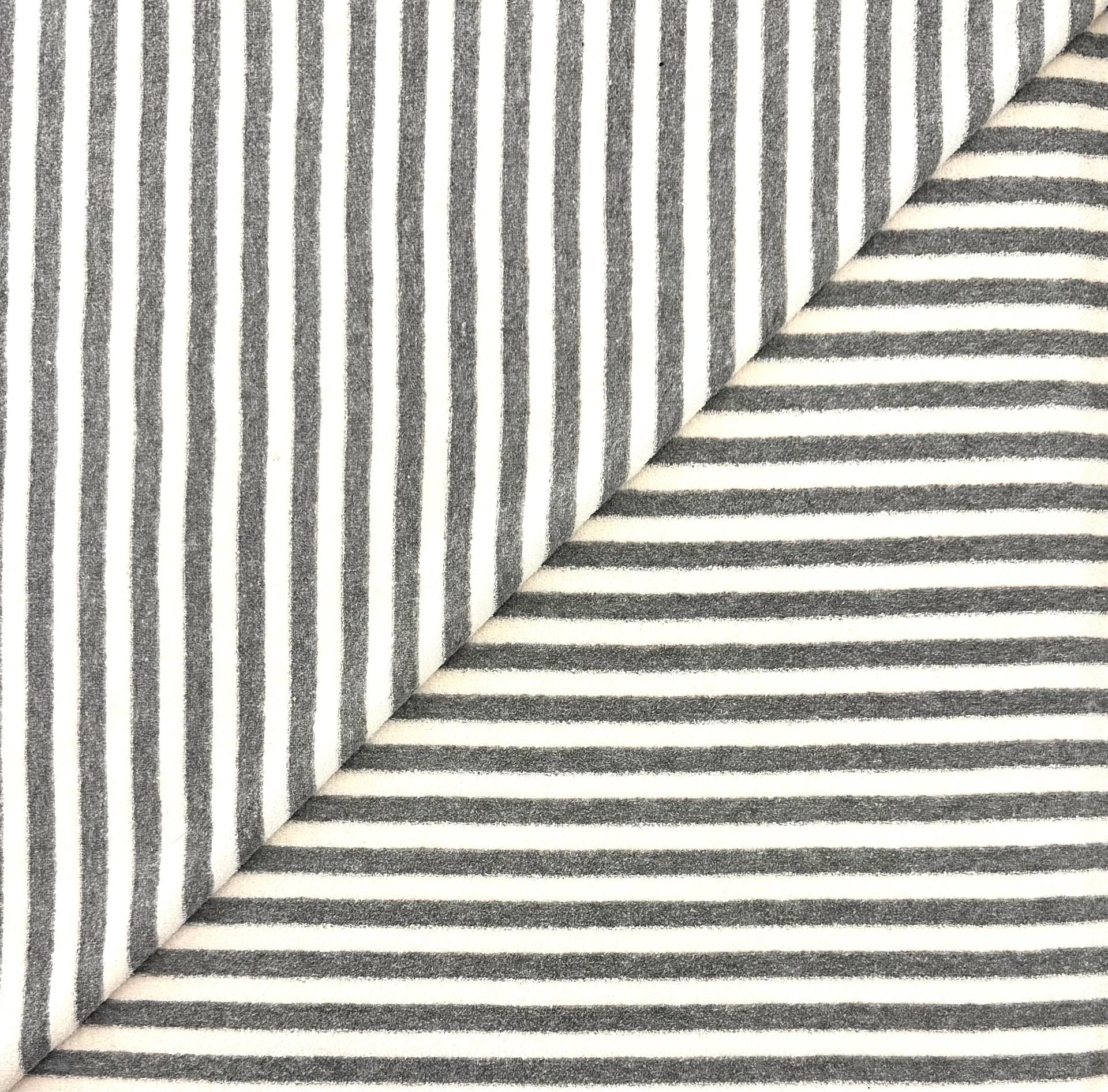 Cotton Knit Terry Stripe in Grey