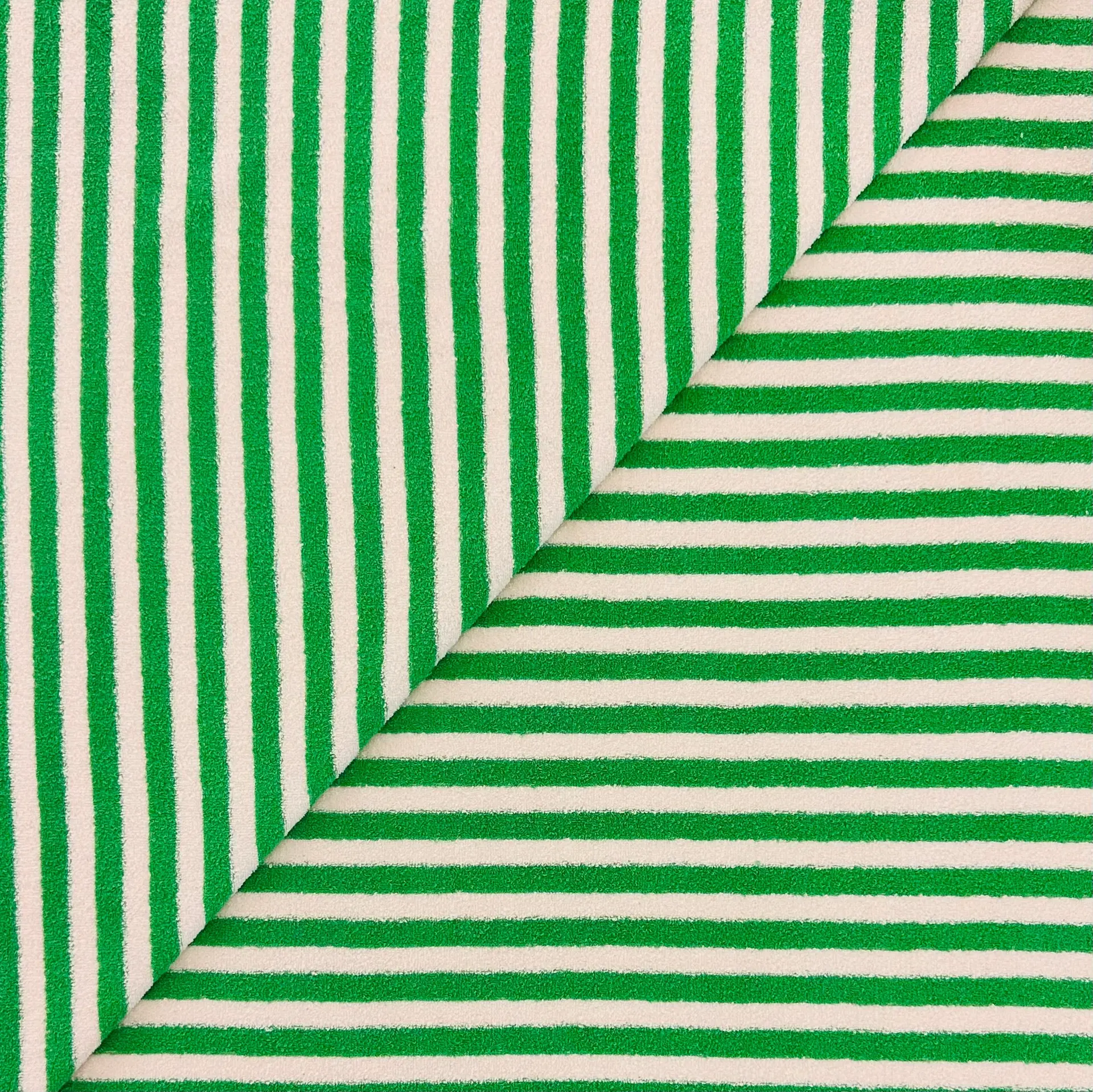 Cotton Knit Terry Stripe in Kelly Green