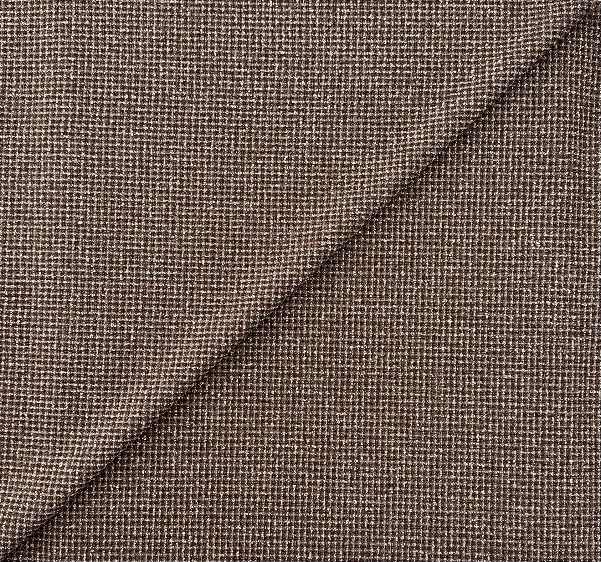 Italian Virgin Wool Silk Novelty Suiting in Chocolate