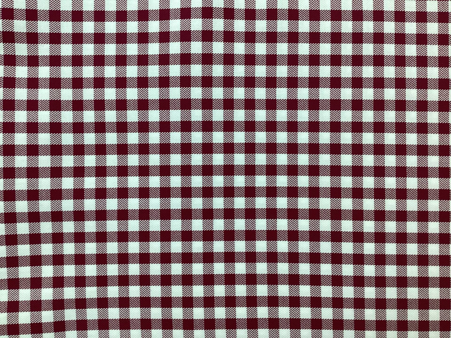 100 % Cotton Gingham Shirting in Cherry Red & White
