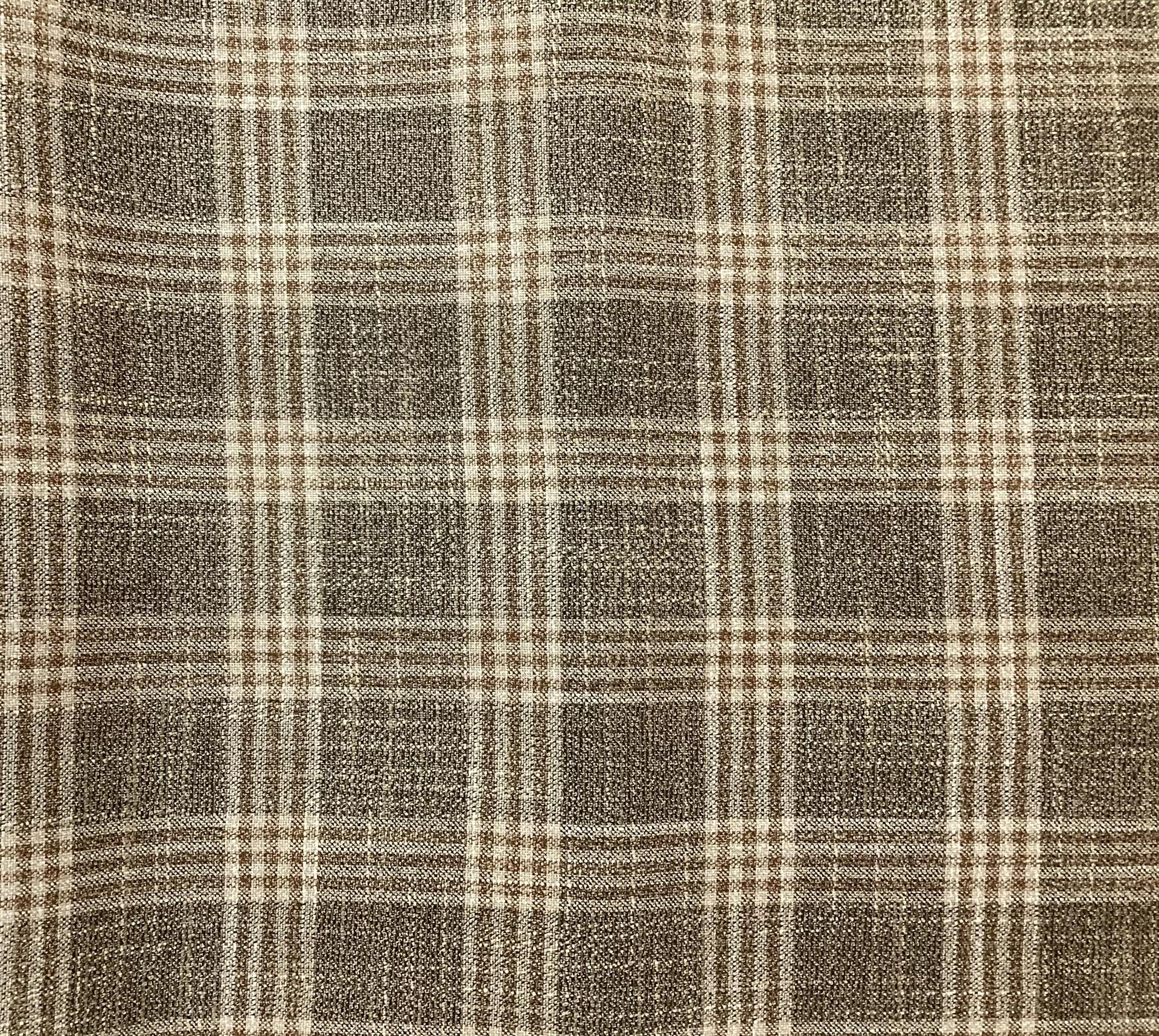 Italian Wool Plaid in Khaki Straw