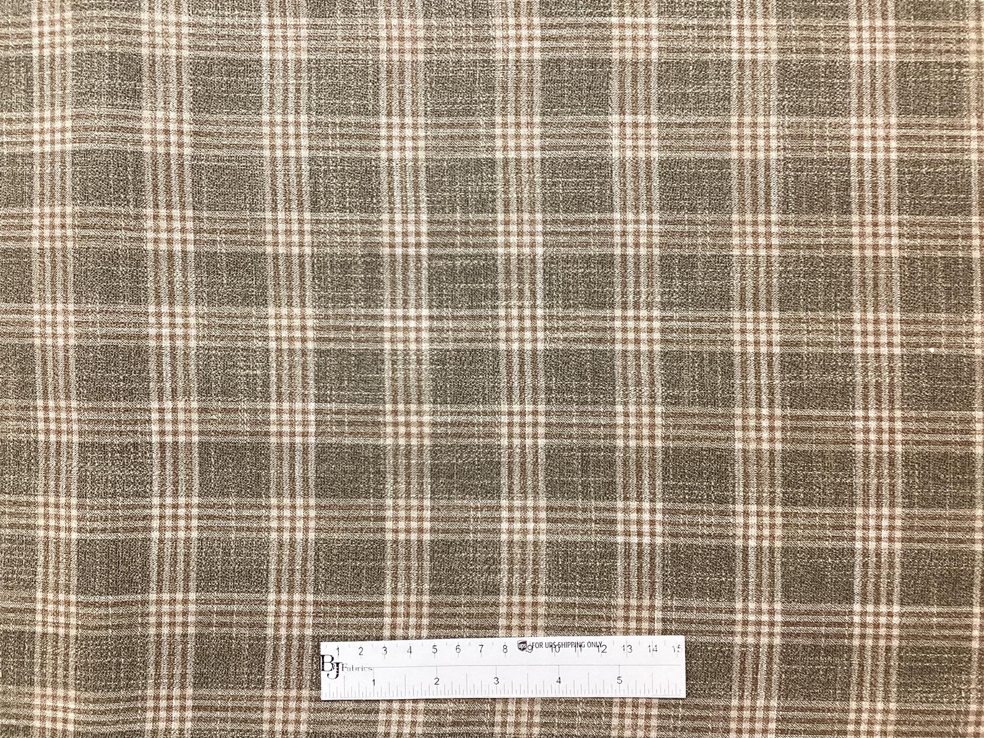 Italian Wool Plaid in Khaki Straw