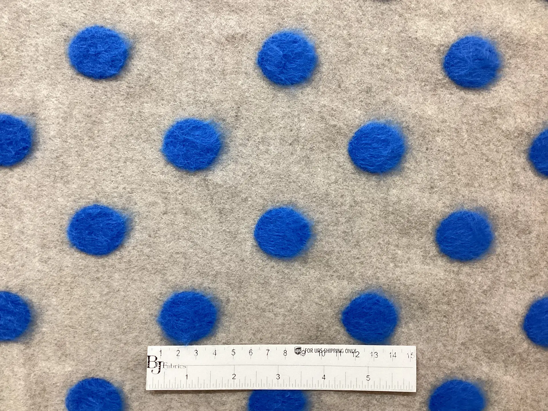 Embroidered On Wool Coating in Bermuda Blue on Grey