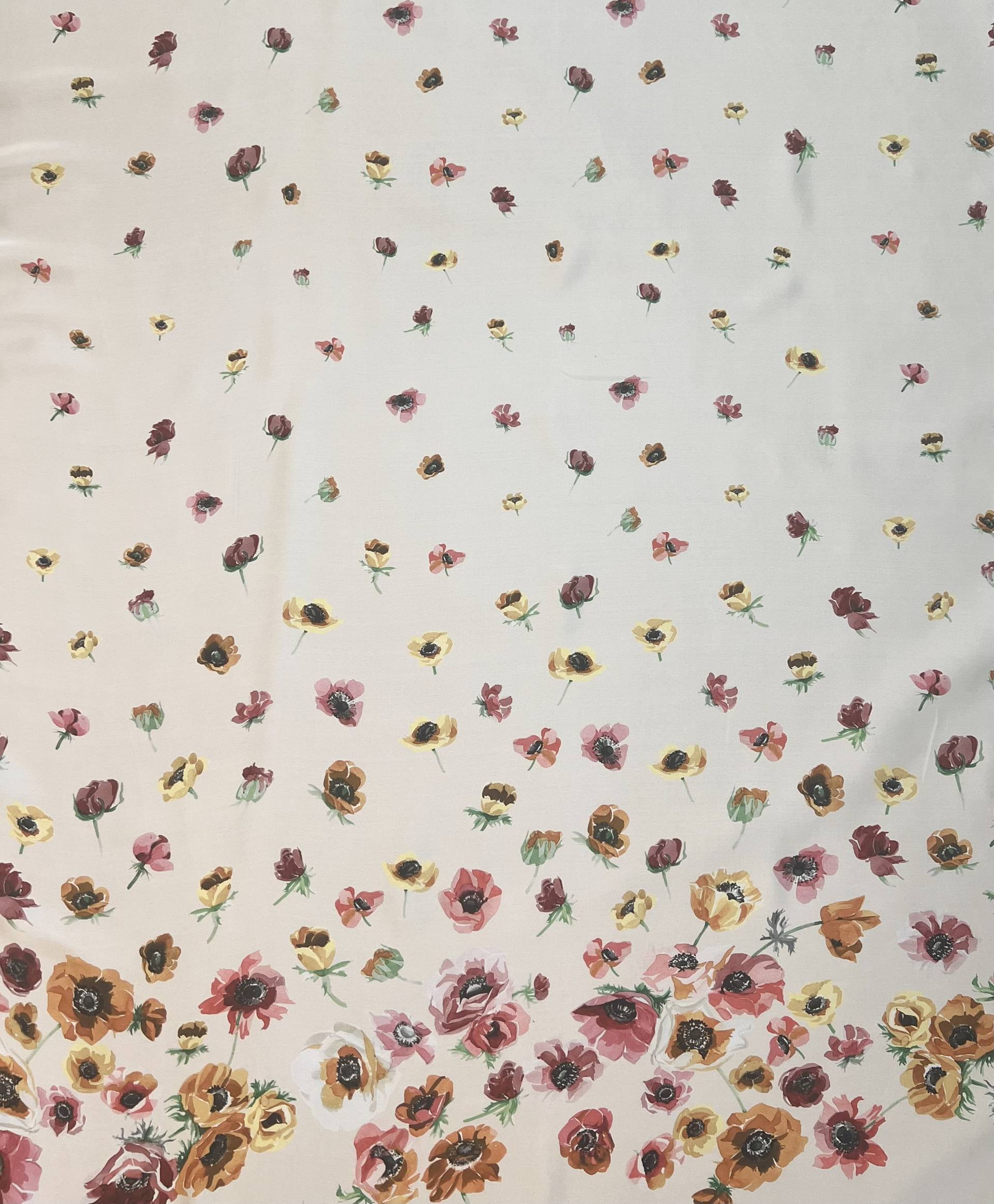 Printed Silk Satin Chiffon with Floral Degradé