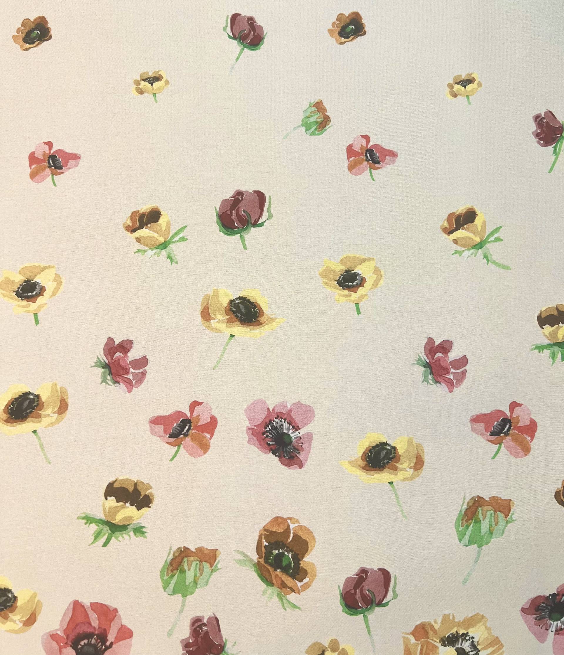 Printed Silk Satin Chiffon with Floral Degradé
