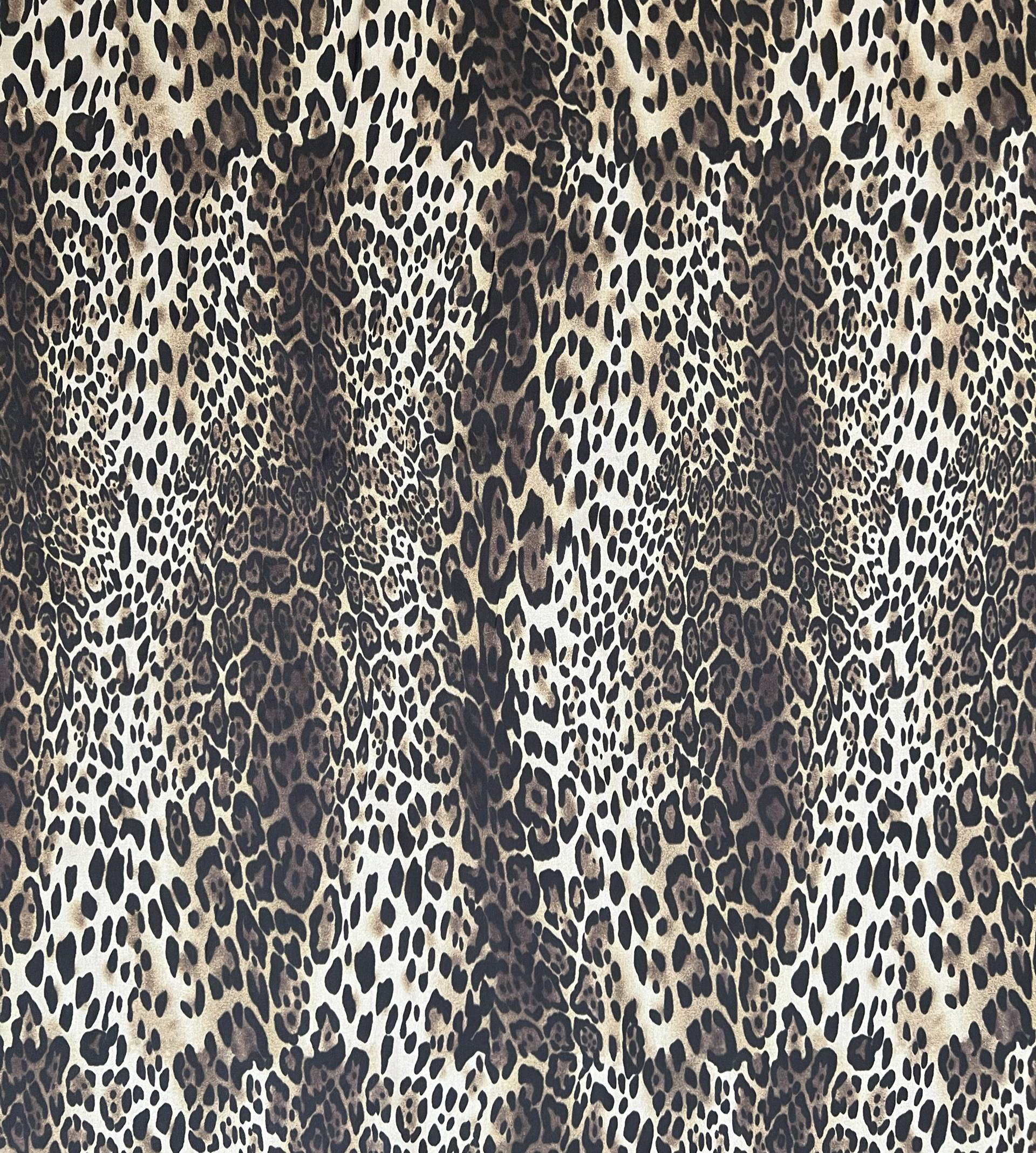 Printed Silk Chiffon in Leopard