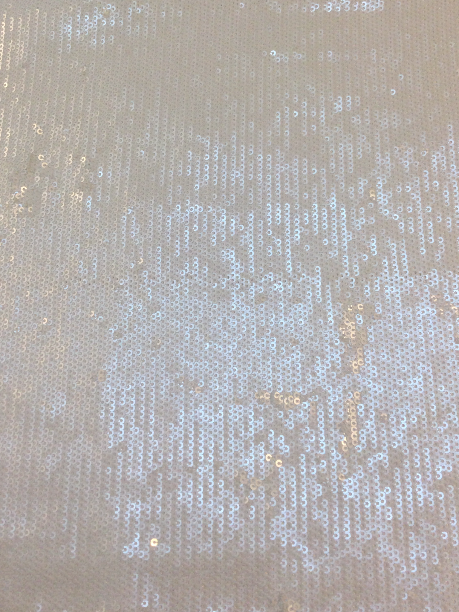 Mini Sequins on Polyester Jersey in White