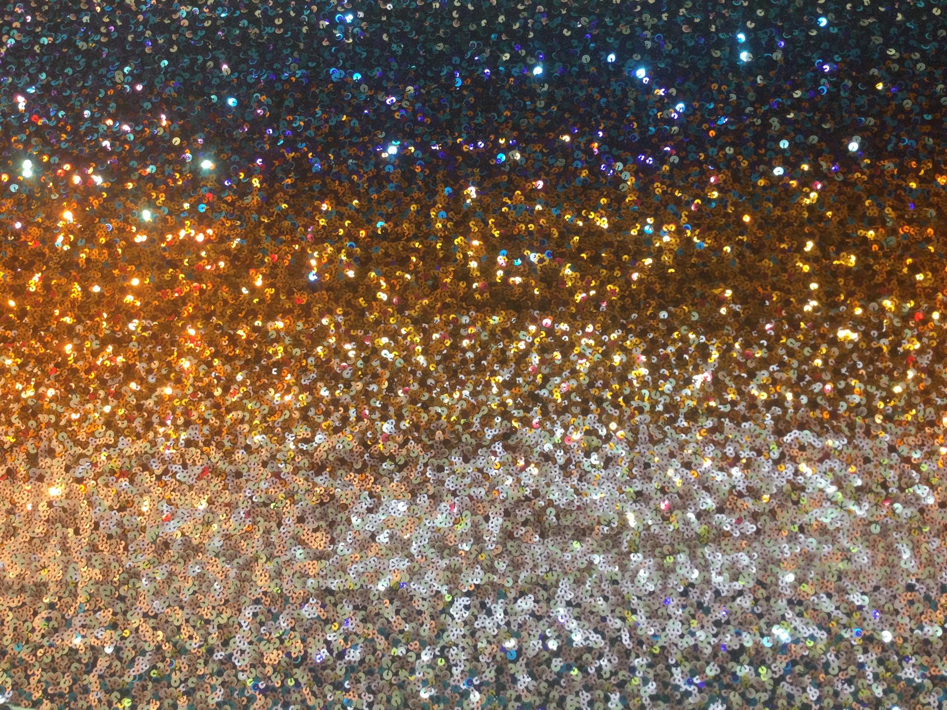 Multi-colored Sequins Ombre' on Stretch Tulle