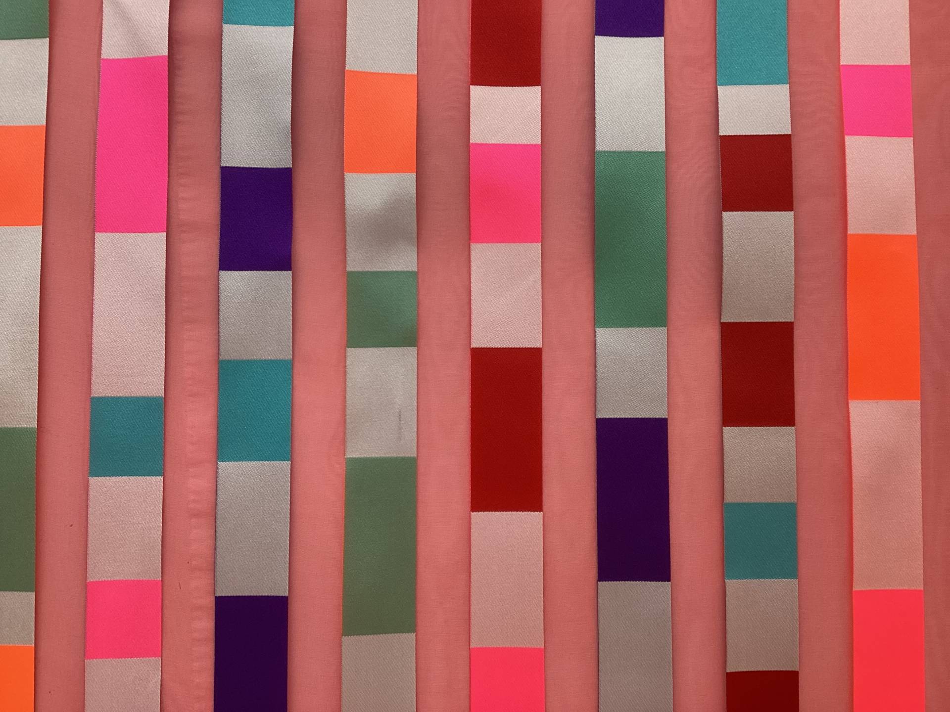 Made In Italy Silk & Polyester Woven Ribbon + Organza in Multi Colors Striped