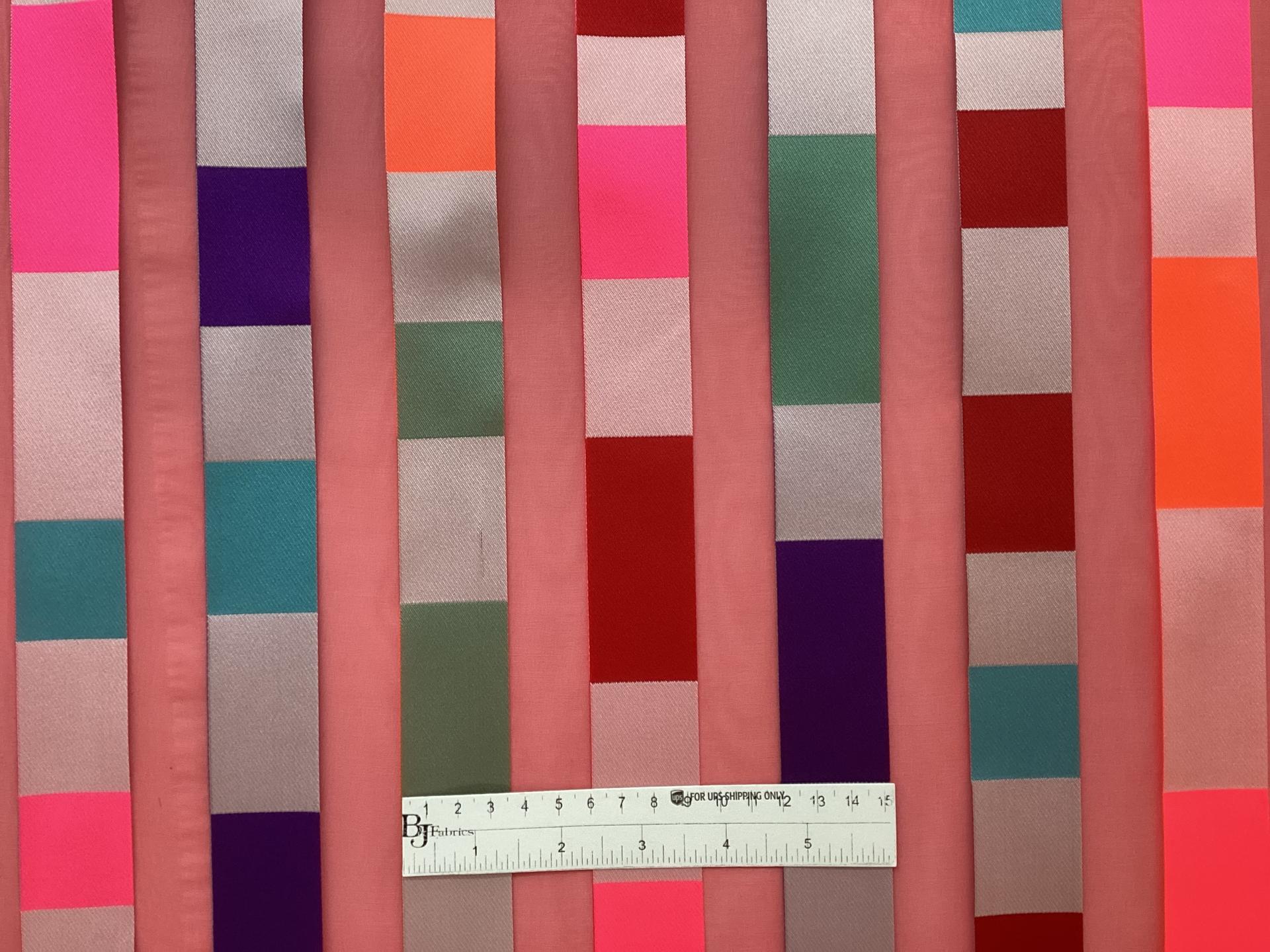 Made In Italy Silk & Polyester Woven Ribbon + Organza in Multi Colors Striped