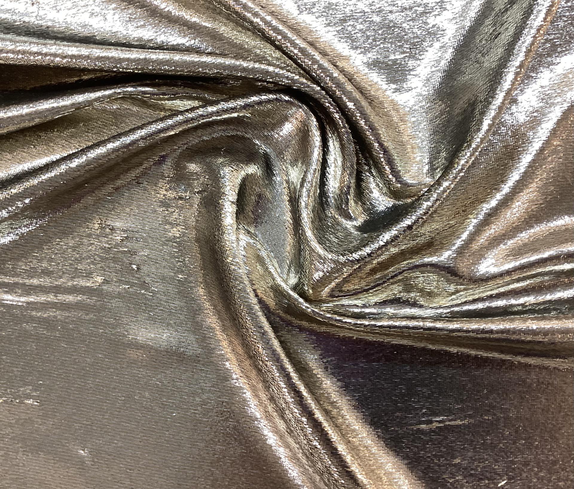 Made In France Silk Lame Luxury Panne Velvet In Light Gold