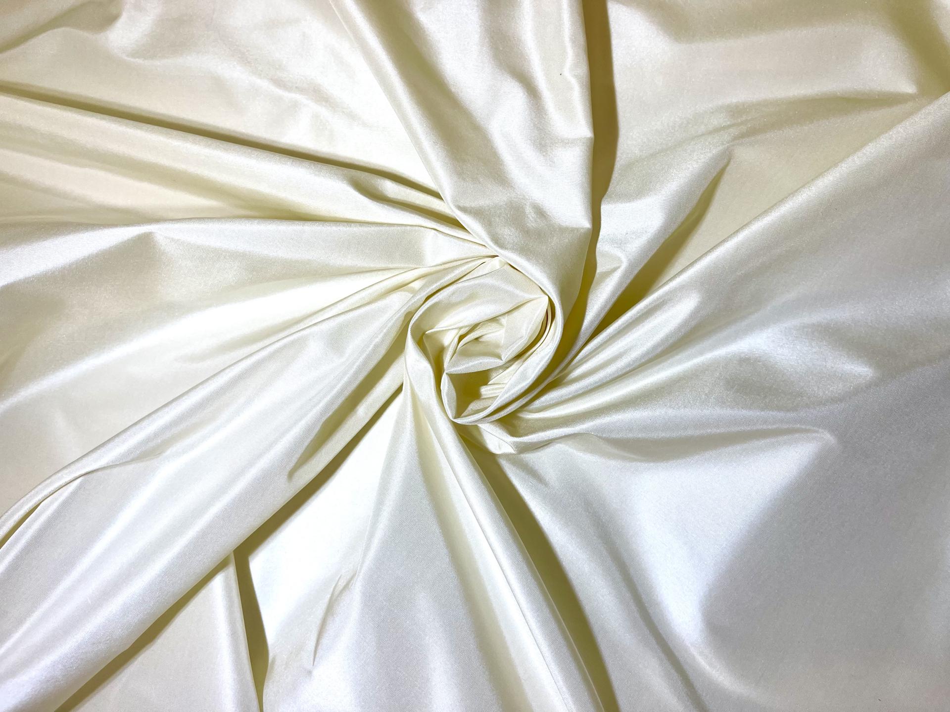 100% Silk Taffeta in Cream