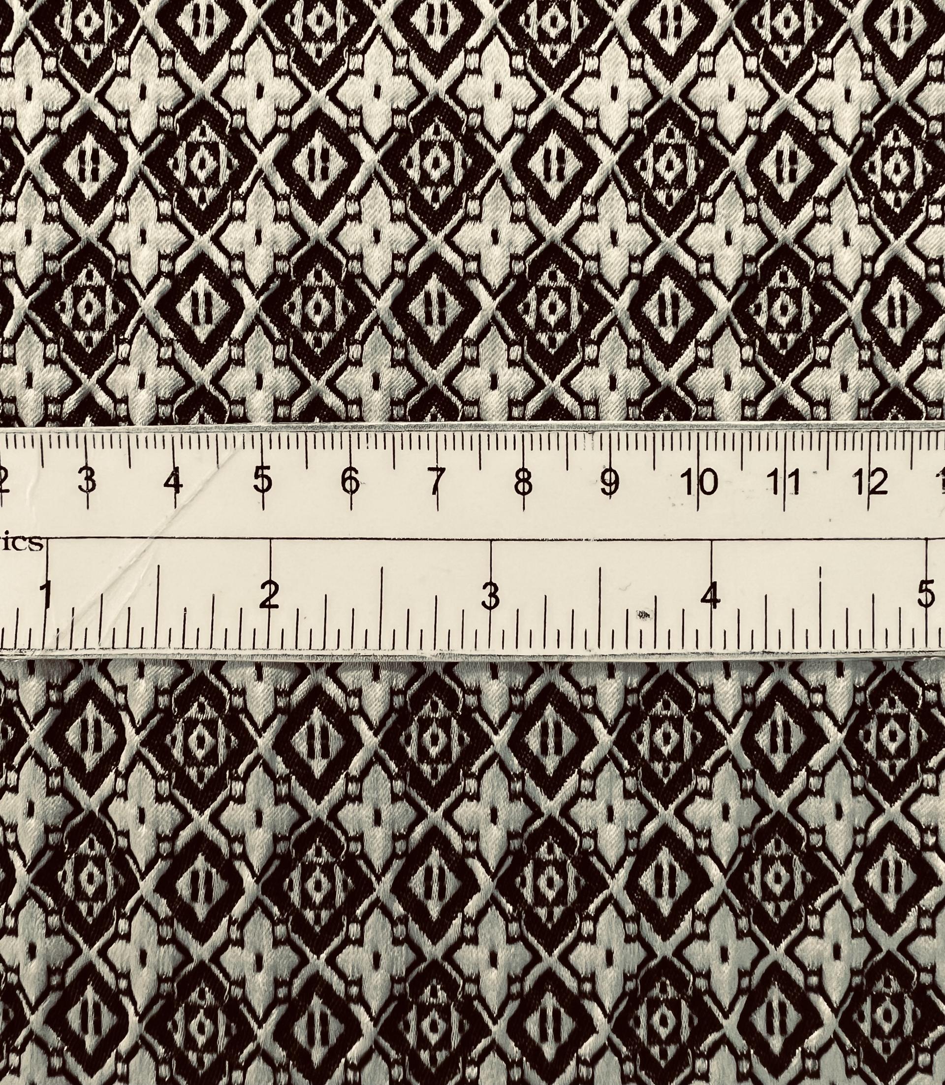 Stretch Rayon Brocade in Black & White