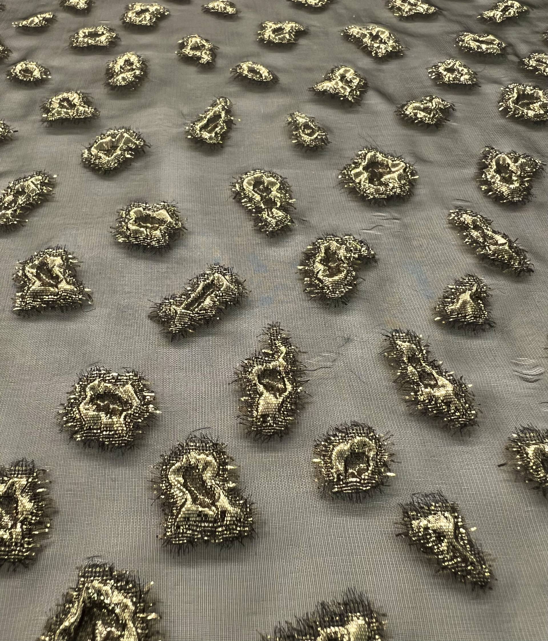 Metallic Fil Coupé Polyester Organza