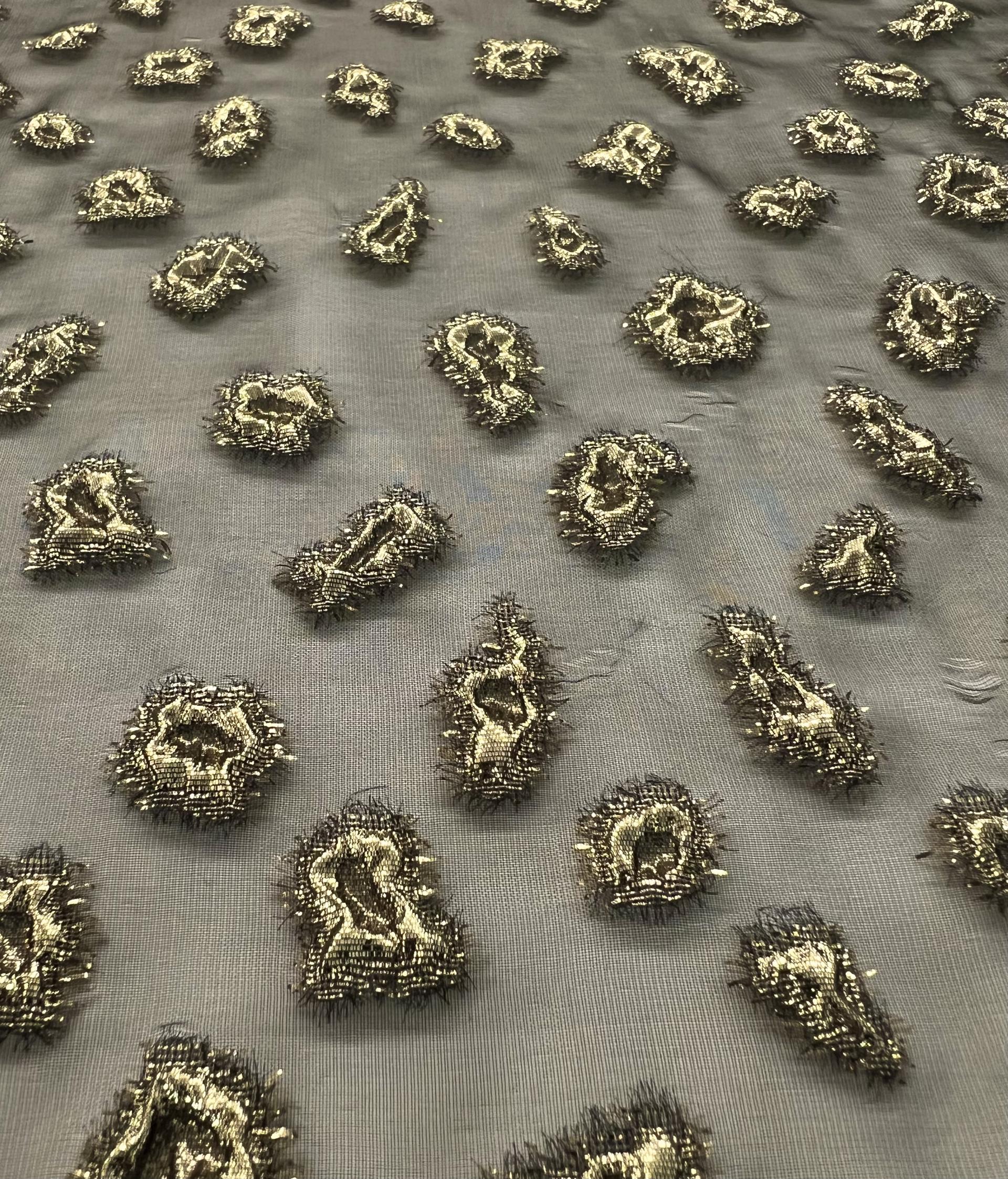 Metallic Fil Coupé Polyester Organza