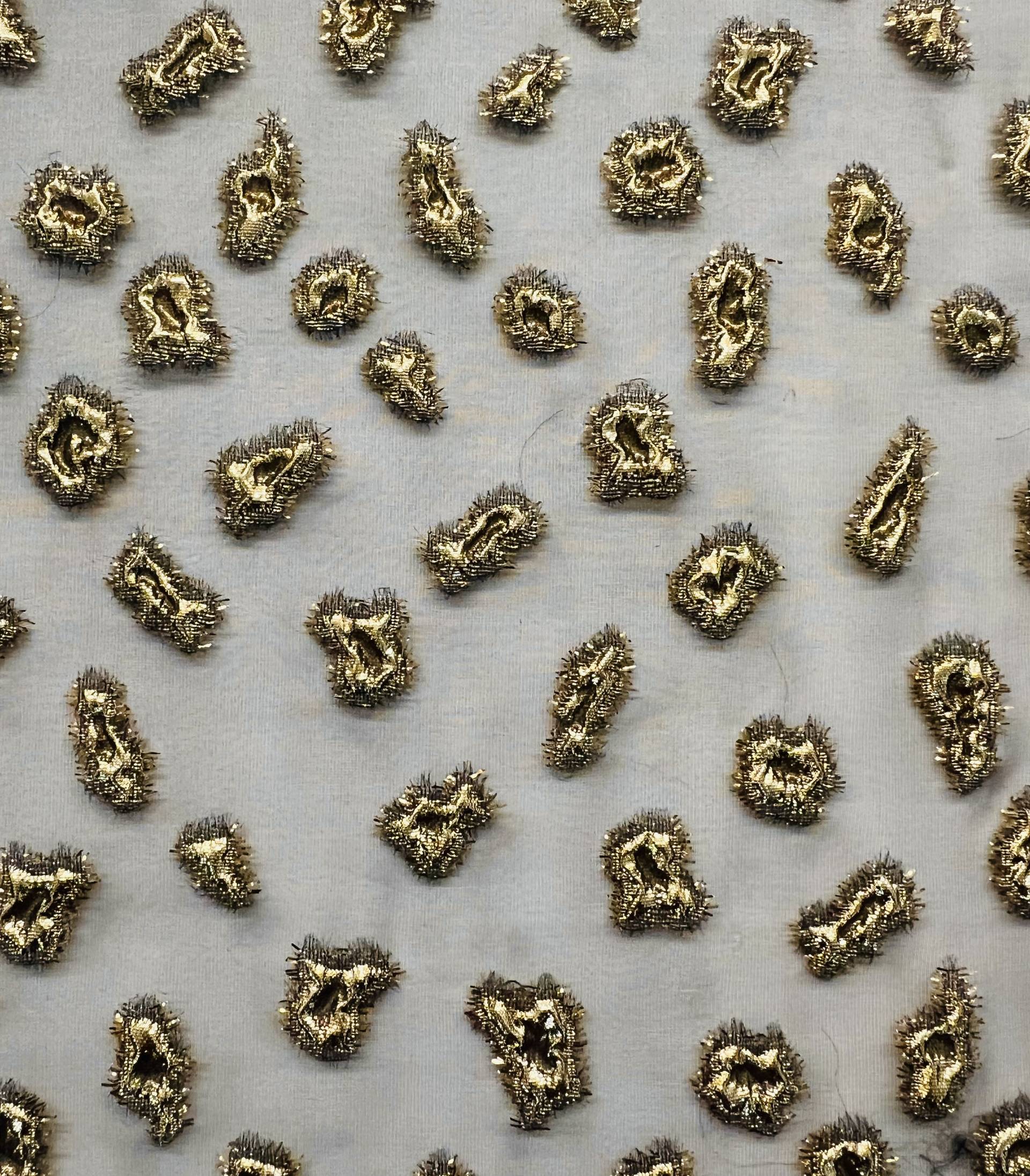 Metallic Fil Coupé Polyester Organza