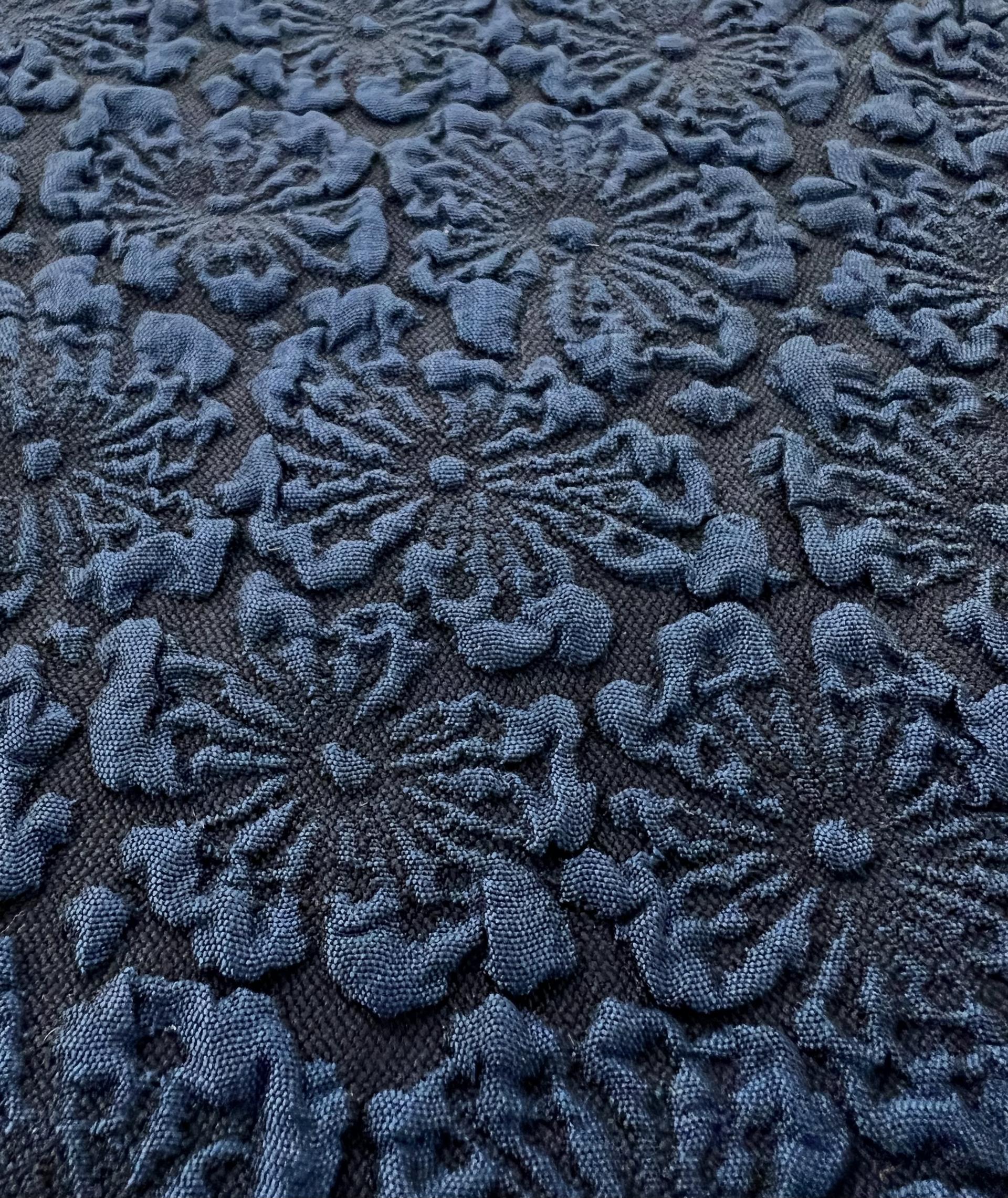 Stretch Mattelassé Brocade in Navy