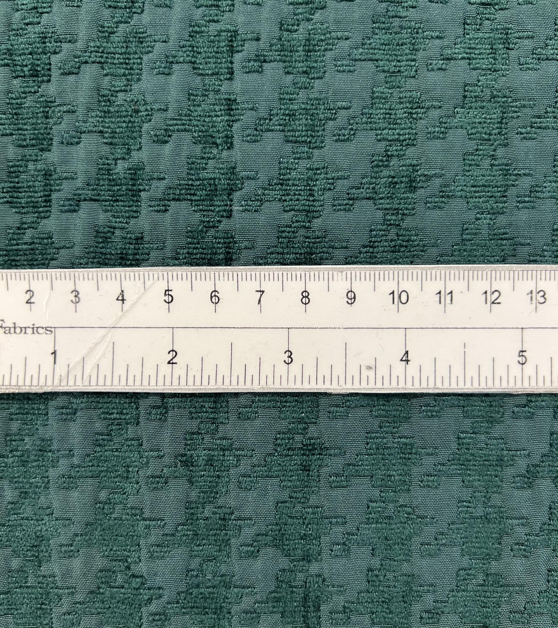 Houndstooth Chenille Brocade in Spruce Green