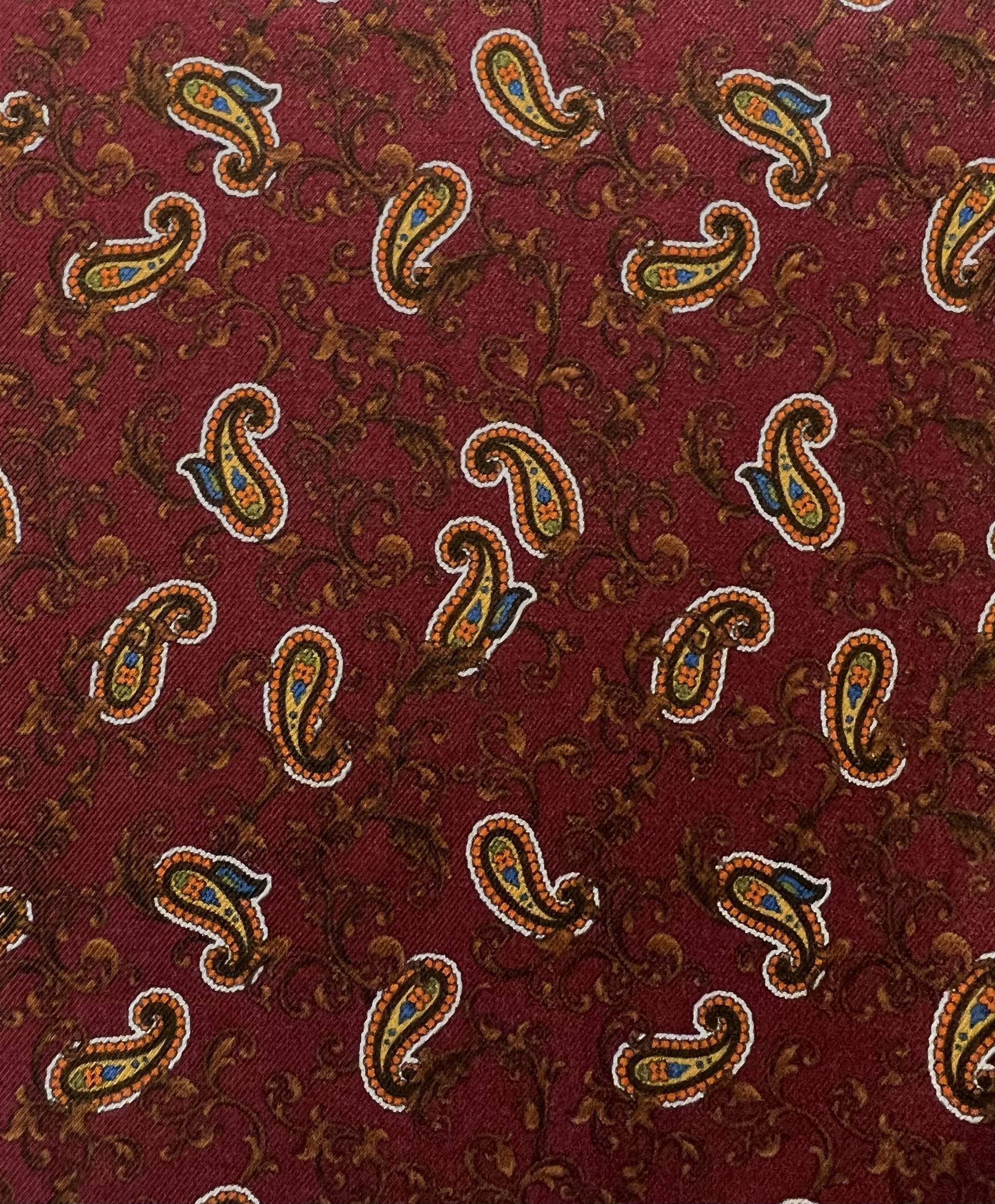 Paisley Viscose Twill Print Burgundy