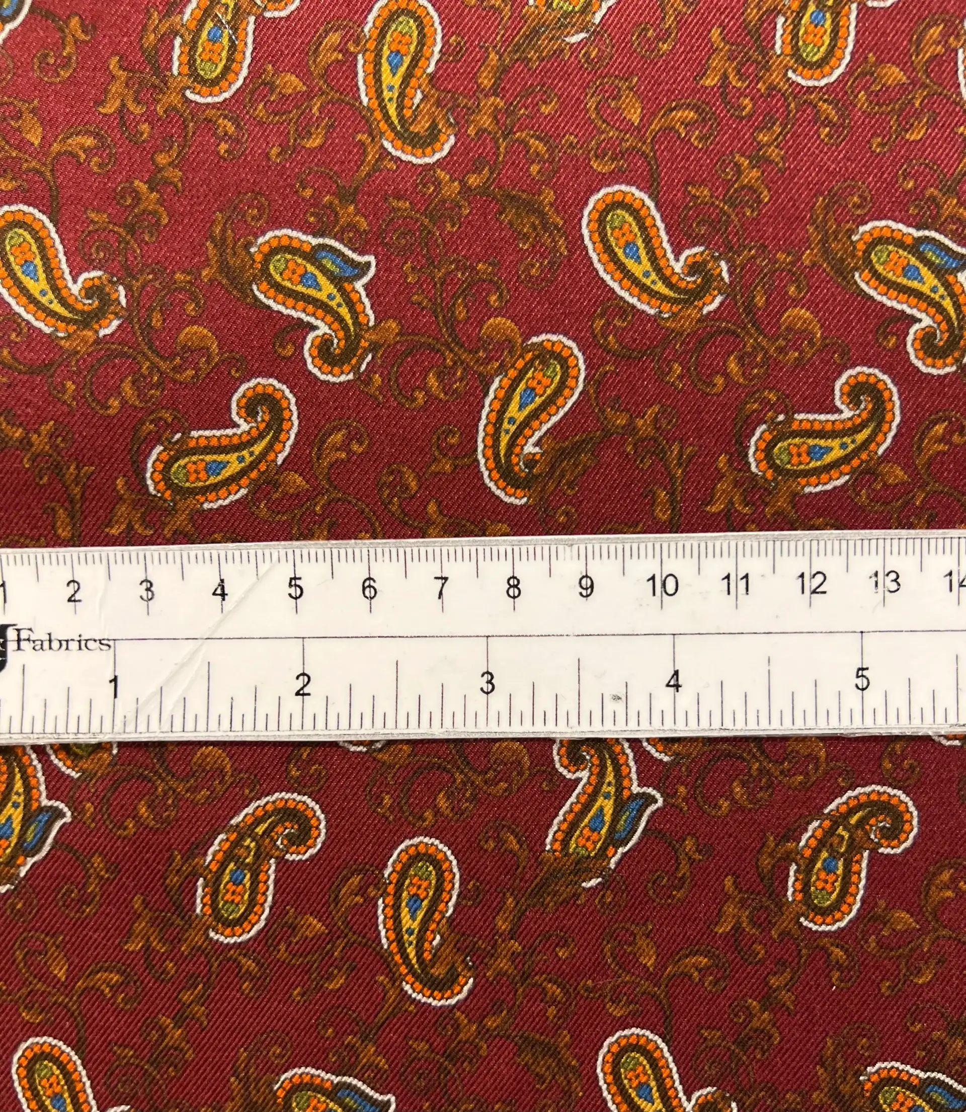 Paisley Viscose Twill Print Burgundy