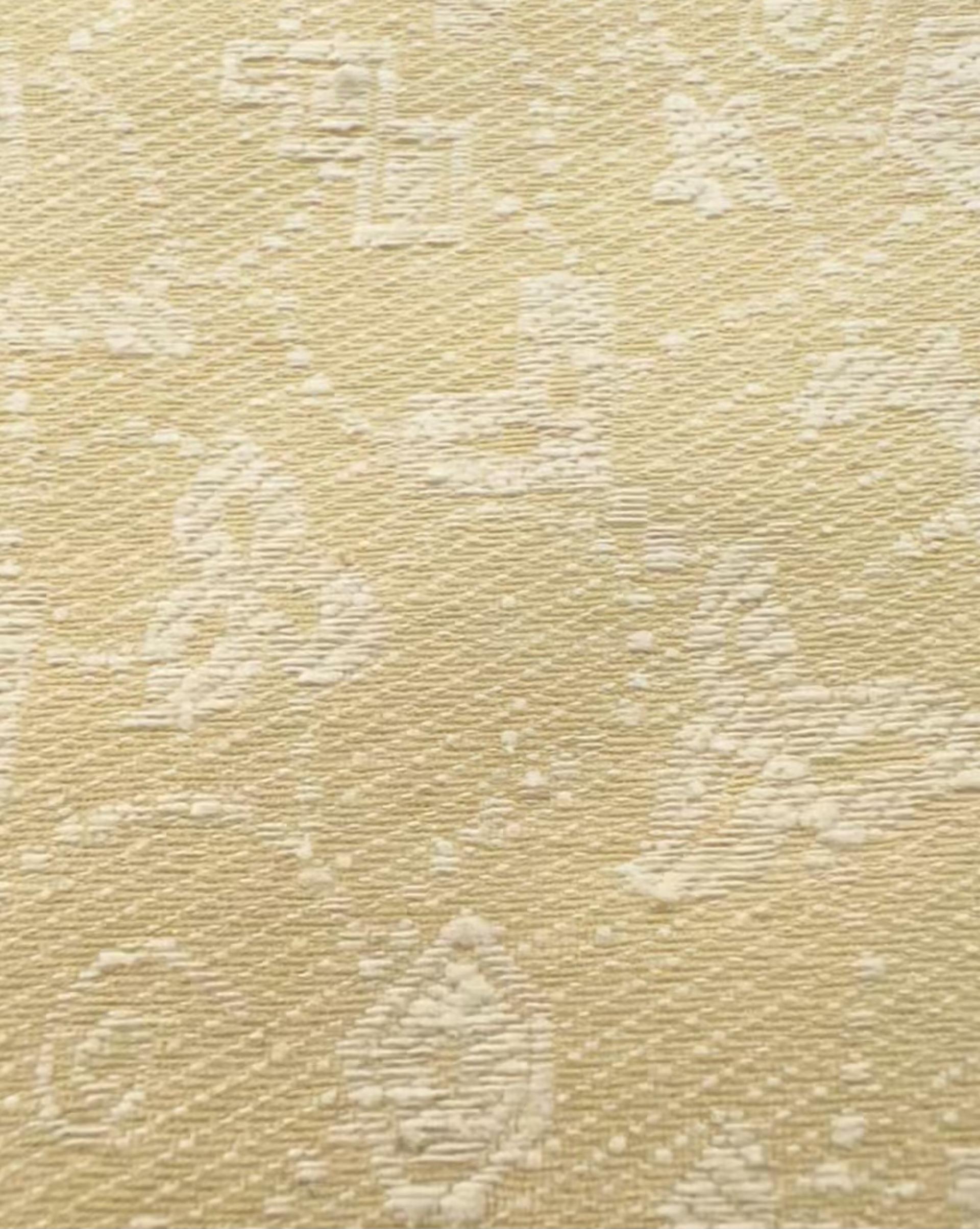 Raw Silk Damask Golden Cream