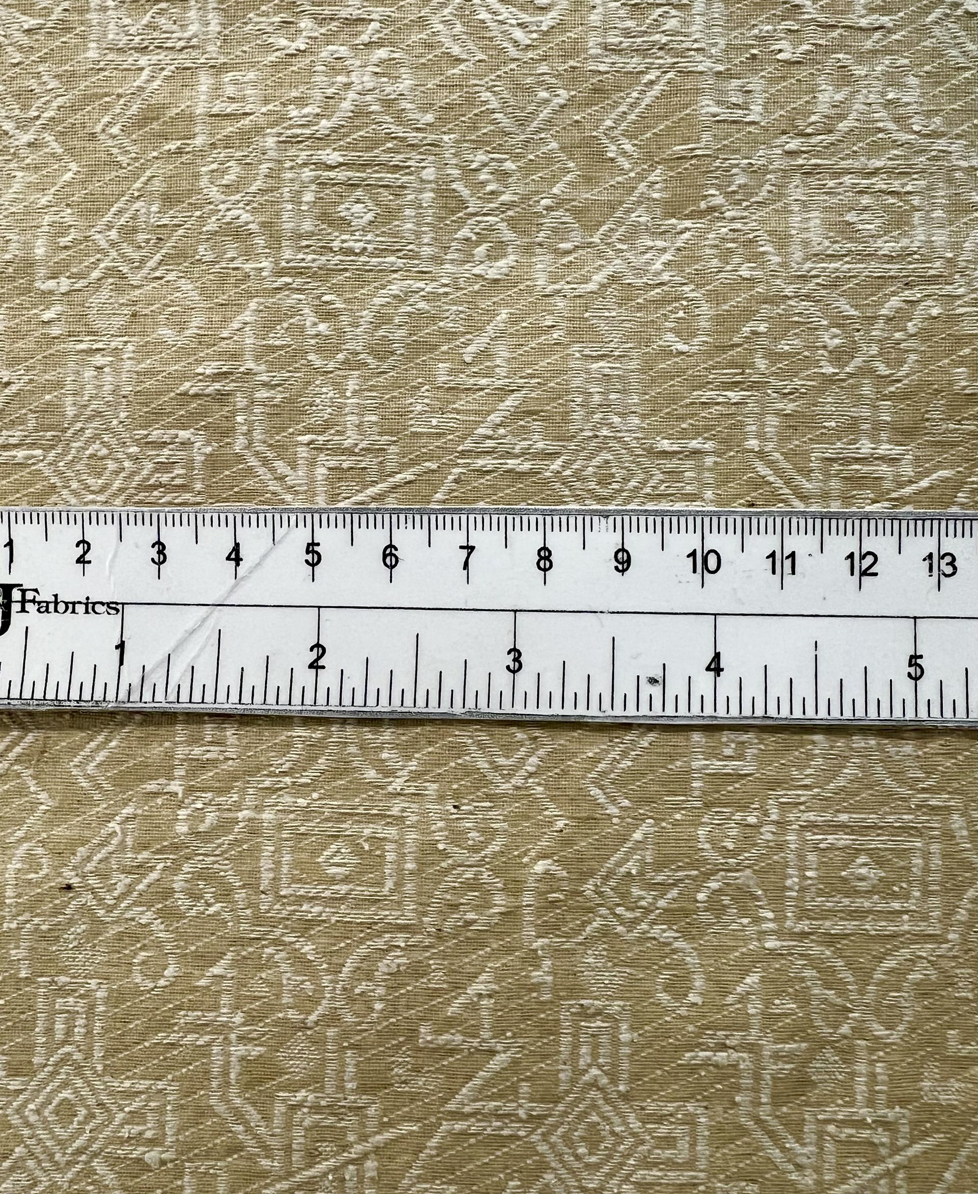 Raw Silk Damask Golden & Off White