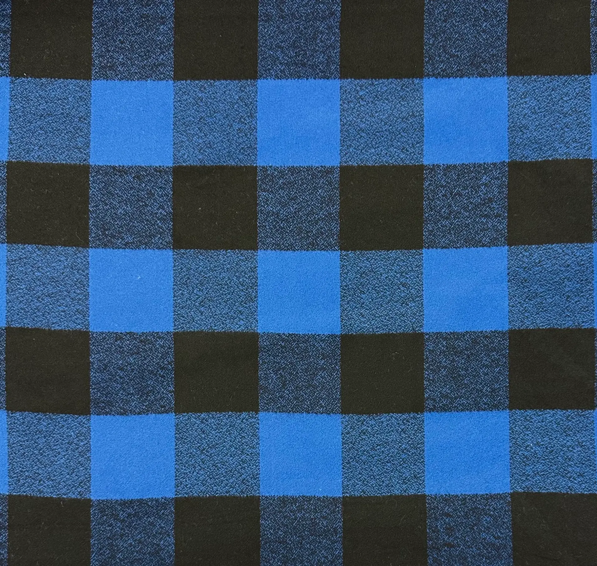 Cotton Flannel Buffalo Check in Royal Blue
