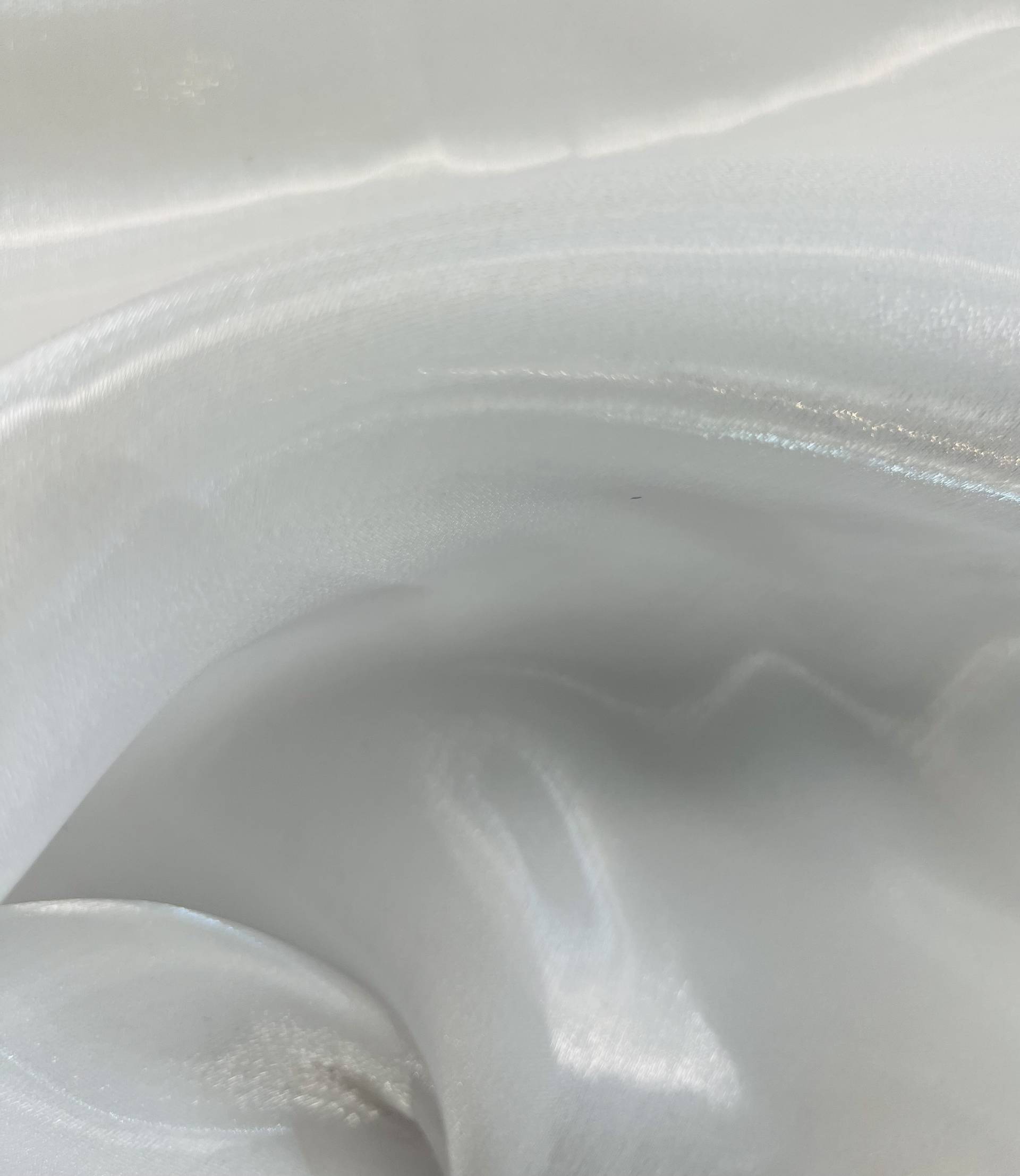 Polyester Liquid Satin Organza in Optic White