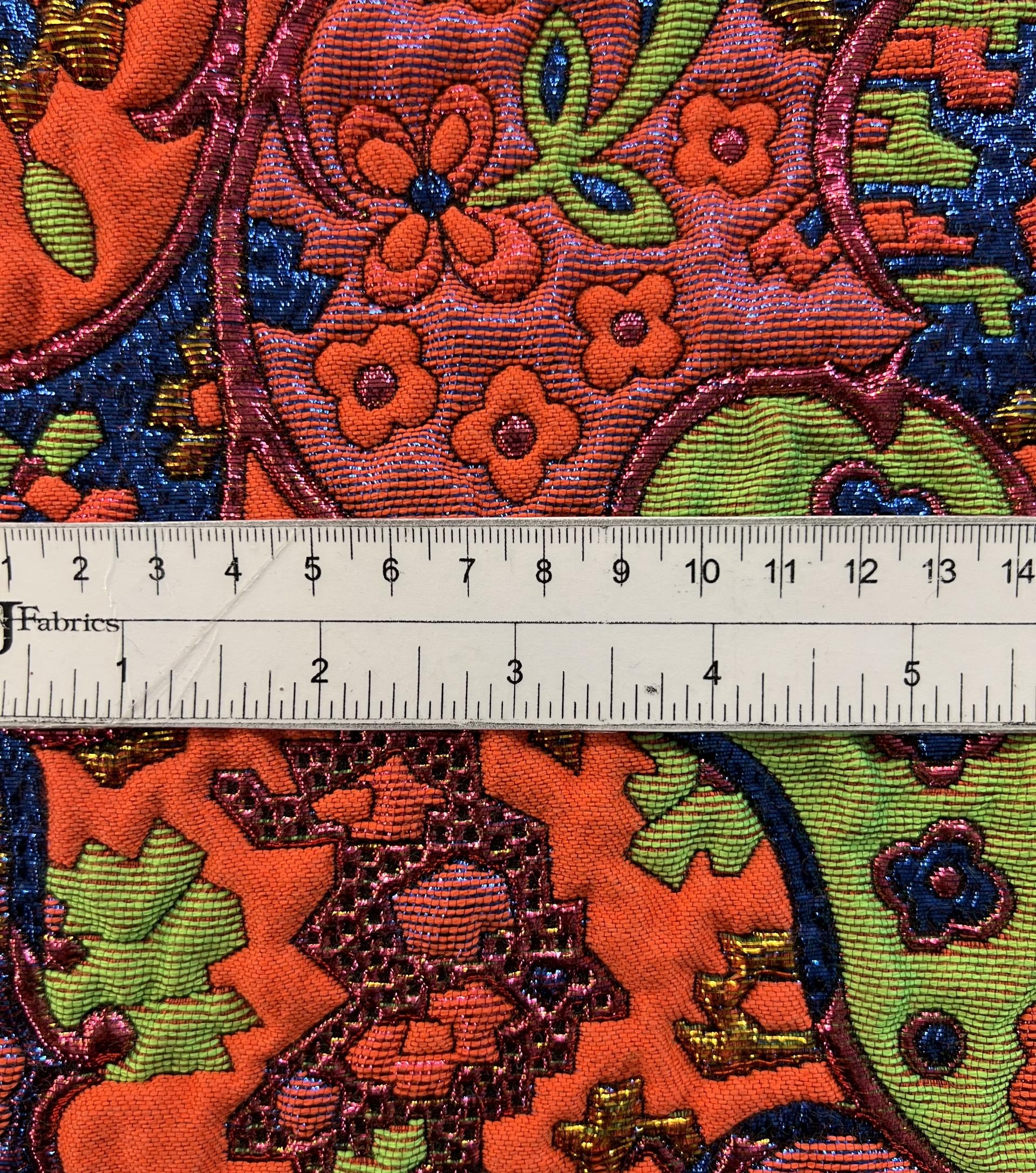 Vibrant Silk & Metallic Blend Brocade